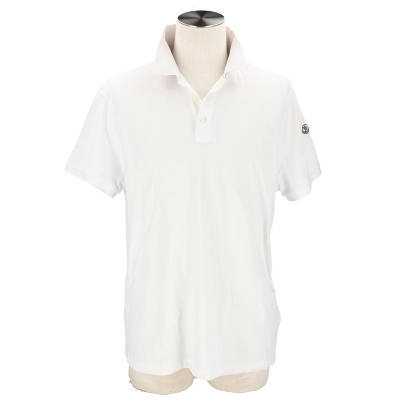 希少★ MONCLER デカワッペン　ホワイト XXXL ポロシャツ　4S508 希少☆ MONCLER デカワッペン ホワイト XXXL ポロシャツ 4S508