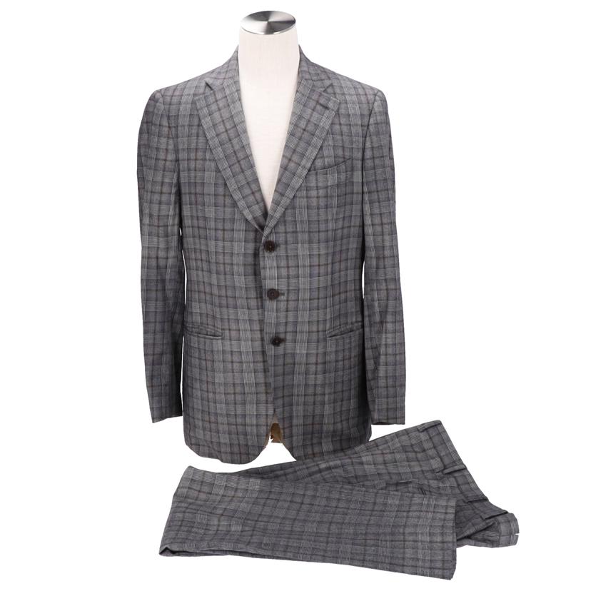 ISAIA アイザイア/スーツ・セットアップ2点/グレーチェック系/ABランク/19【中古】