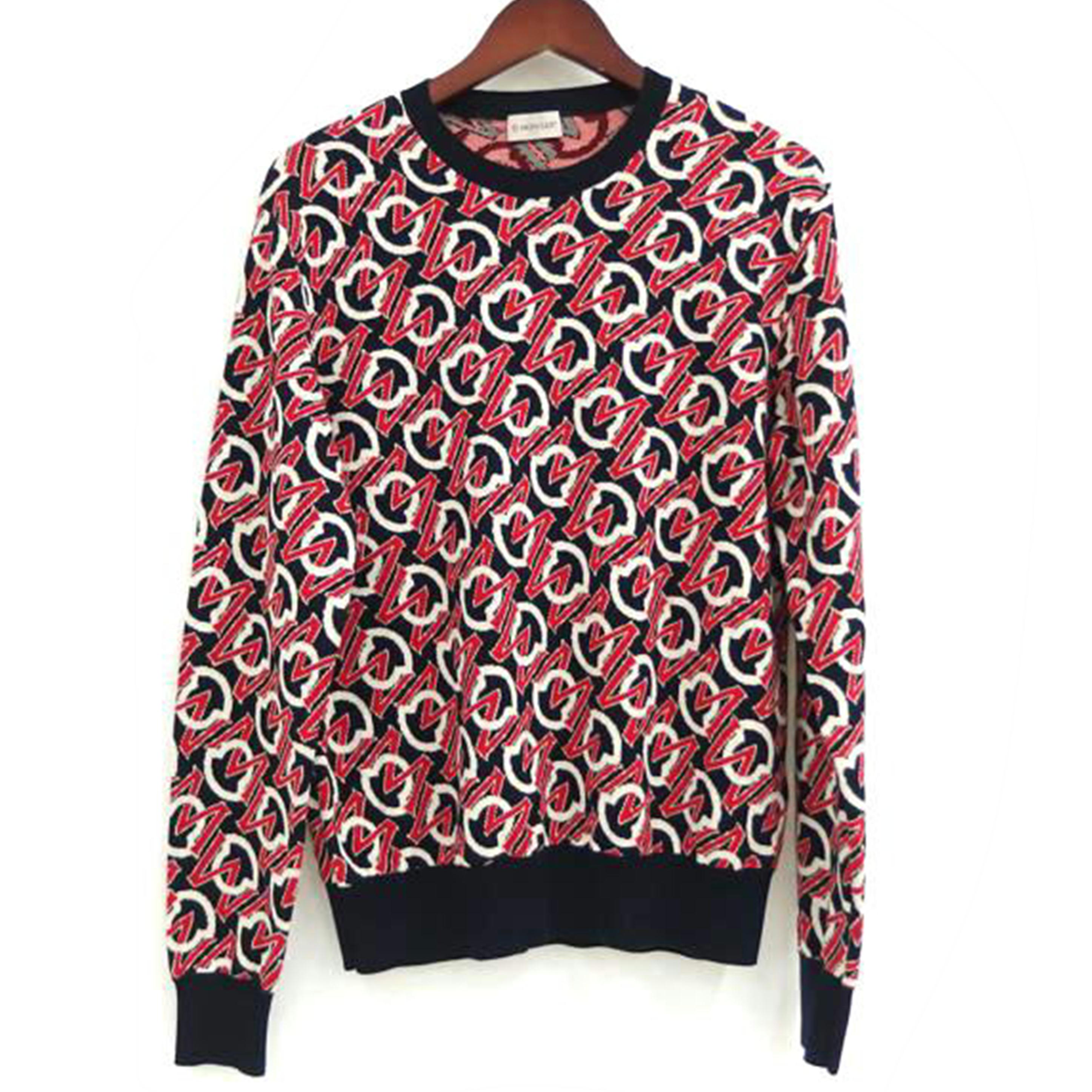 MONCLER モンク軌跡/総柄編み物スウェーター/GIROCOLLO TRICOT/G10919C76200 V9157/AB序列付ける/82【中古】