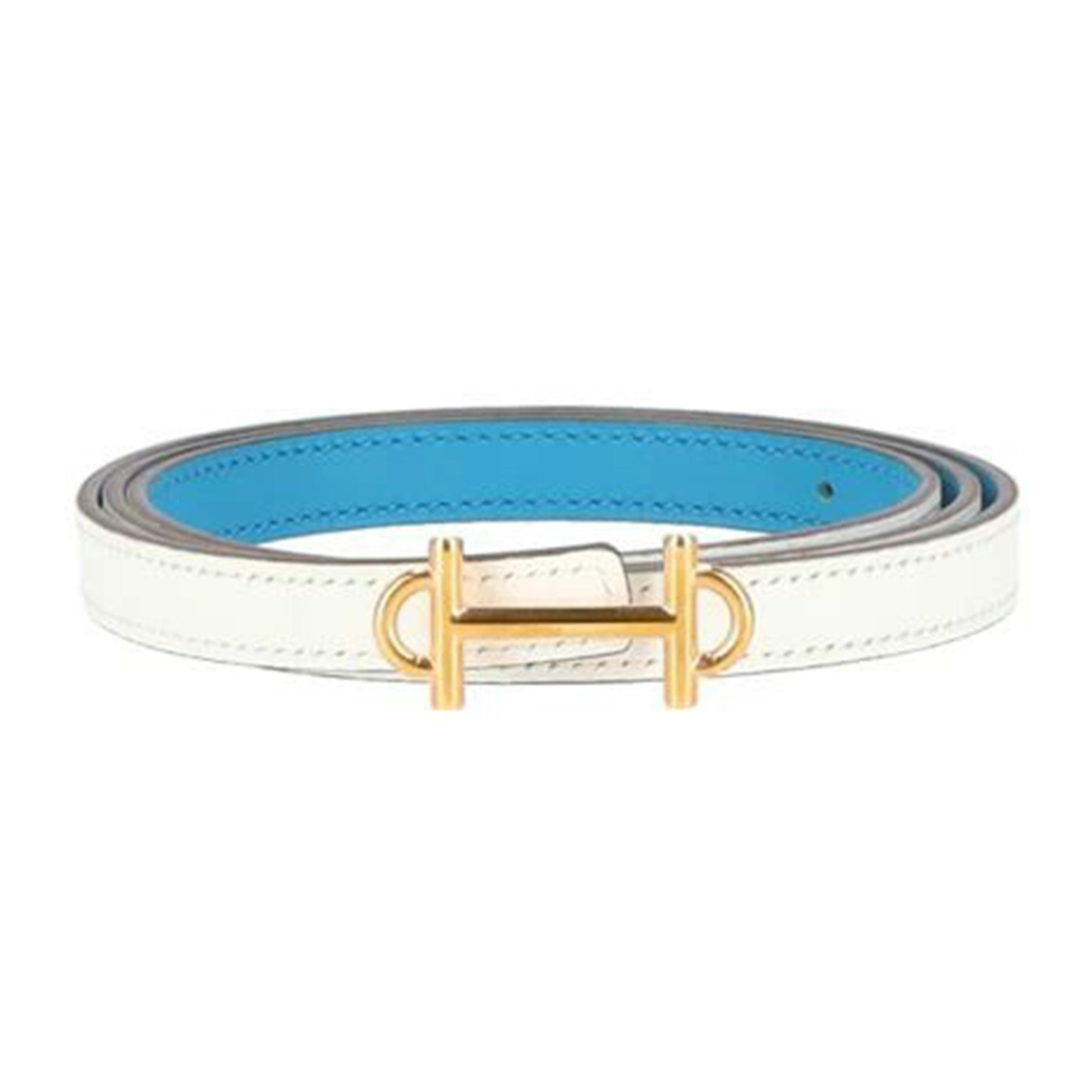 エルメスHERMESベルト13mmホワイト×ブルー系　美品　替えベルト 楽天市場】【中古】エルメス HERMES ベルトバックル ガンマ