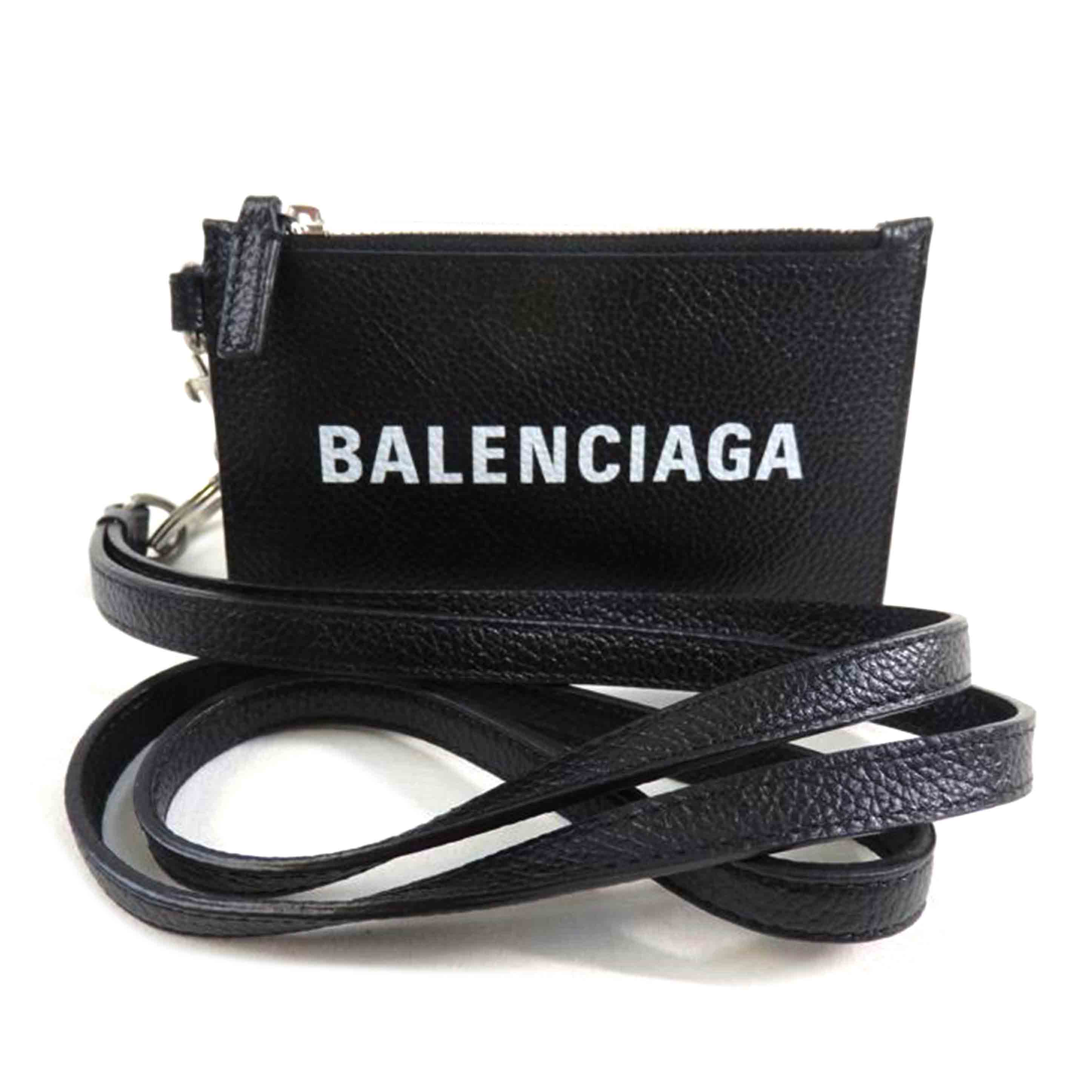 BALENCIAGAストラップ☆キーホルダー 極美品 BALENCIAGA バレンシアガ ランヤード レザー ネック