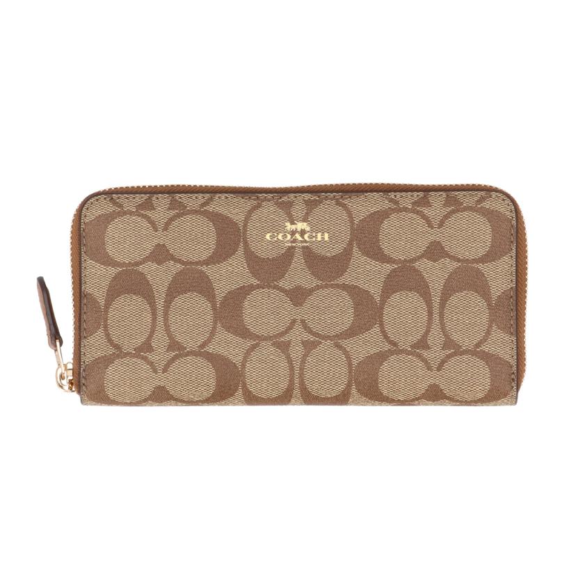 COACH コーチ/シグネチャー/PVC/ラウンドファスナー長財布/F59267/H22**/Aランク/18【中古】