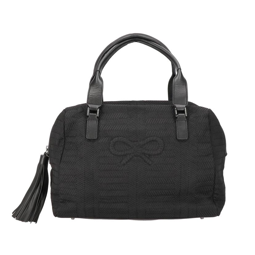 ANYA HINDMARCH アニヤ ハンドマーチ/ハンドバッグ黒/ABランク/78【中古】 13,067円