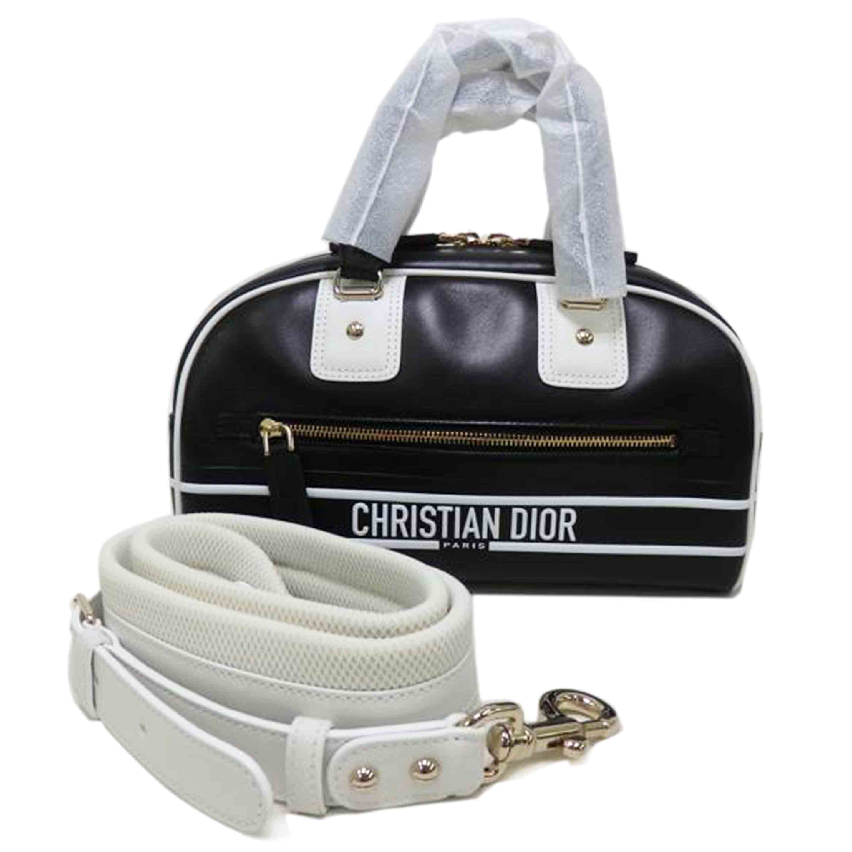 Christian Dior ディオール/VIBE/ヴァイブスモールボウリングハンドバッグ/黒×白/M6209OOBR/85-*******/SA価値づける/84【中古】