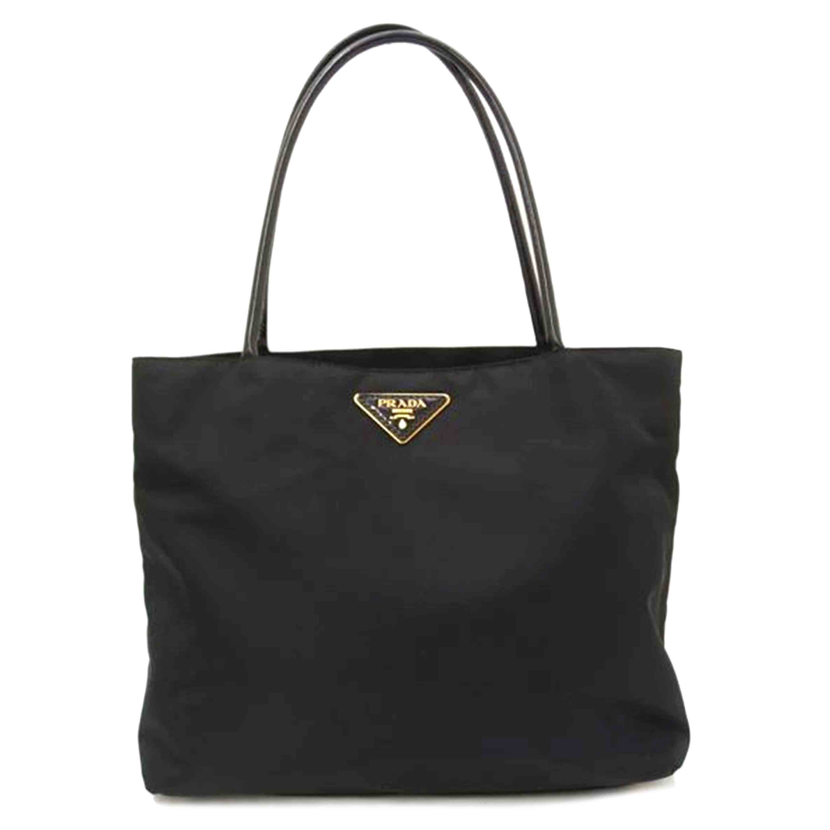 【PRADA/プラダ】三角プレート　ハンドバック　クリアハンドル　ブラック　良品 91367-1.jpg