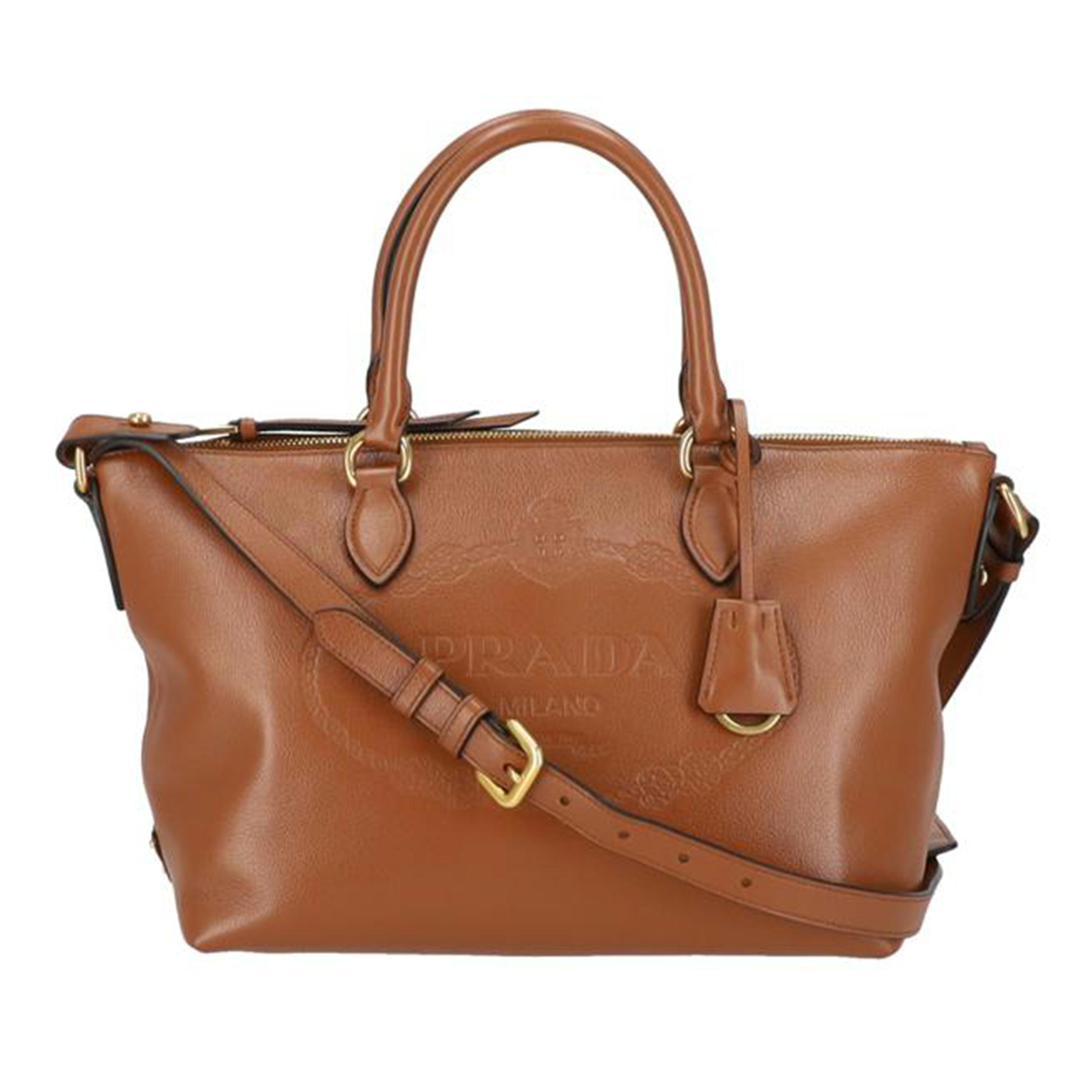 PRADA プラダ/エンボスロゴレザー2WAYショルダー/1BA211/Aランク/05【中古】