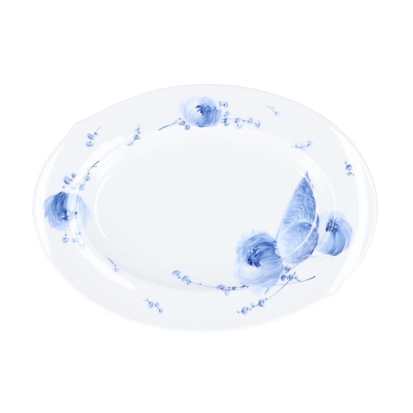 Meissen マイセン/オーバル プラタープレート 35糎/乳くさい花/28307/A序列付ける/78【中古】