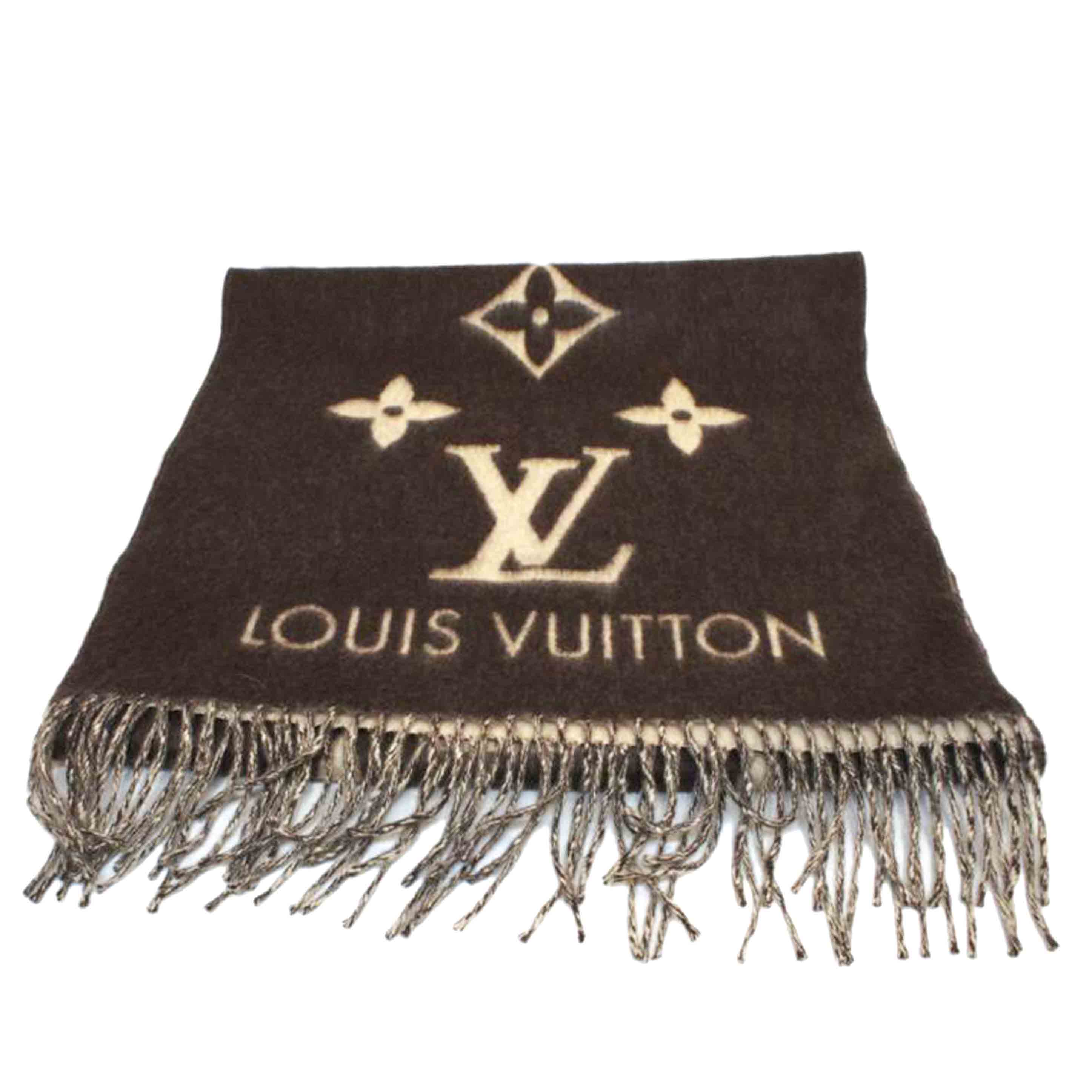 美品　LOUIS VUITTON　エシャルプ　ダミエ　マフラー　カシミヤ100 LOUIS VUITTON ルイヴィトン LV マフラー エシャルプ プティ