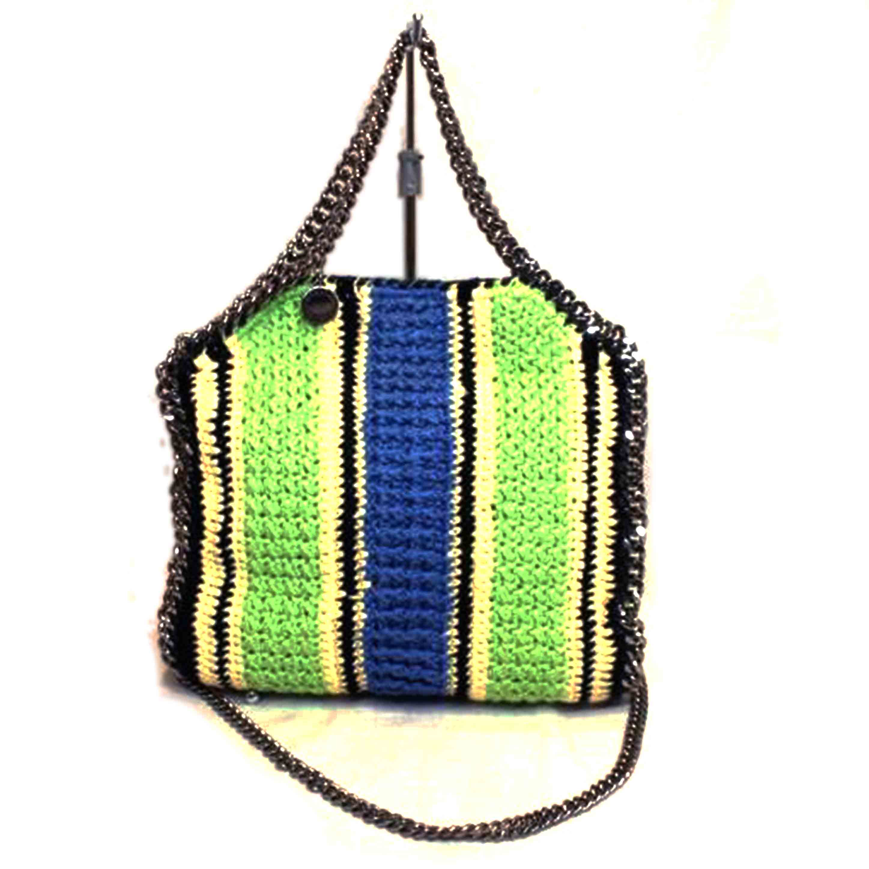 STELLA McCARTNEY ステラマッカートニー/ファラベラミニトートストライプコットンクロシェ/371223/Aランク/92【中古】