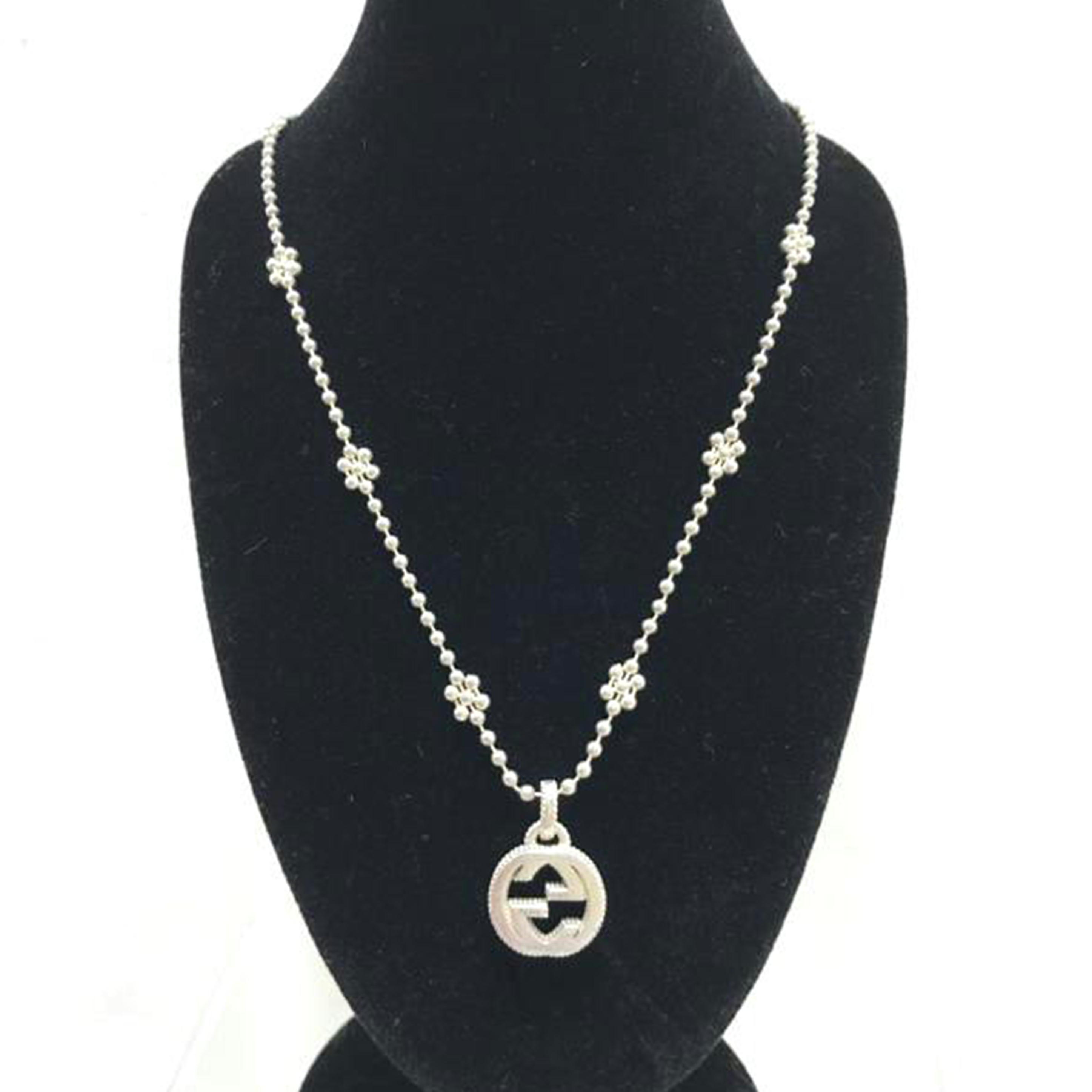 楽天市場】グッチ Gucci インターロッキングG ネックレス シルバー