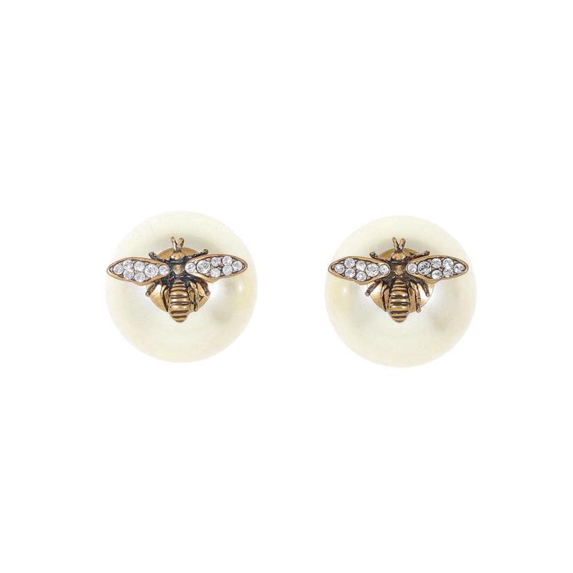 楽天市場】美品 ディオール Dior パール フープピアス ゴールド
