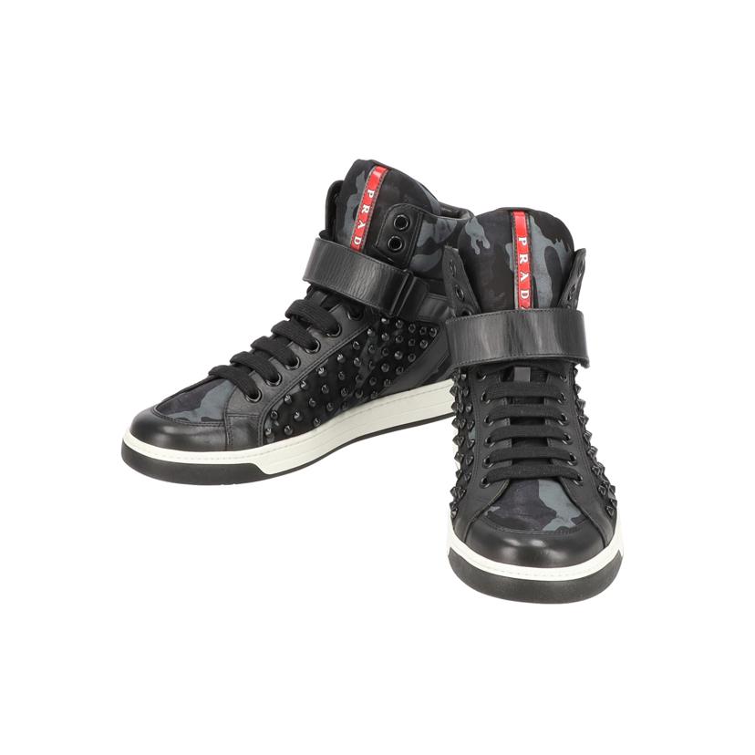 PRADA ストラップ付きハイカットスニーカー 楽天市場】【中古】【非常に良い】 PRADA プラダ ハイカット