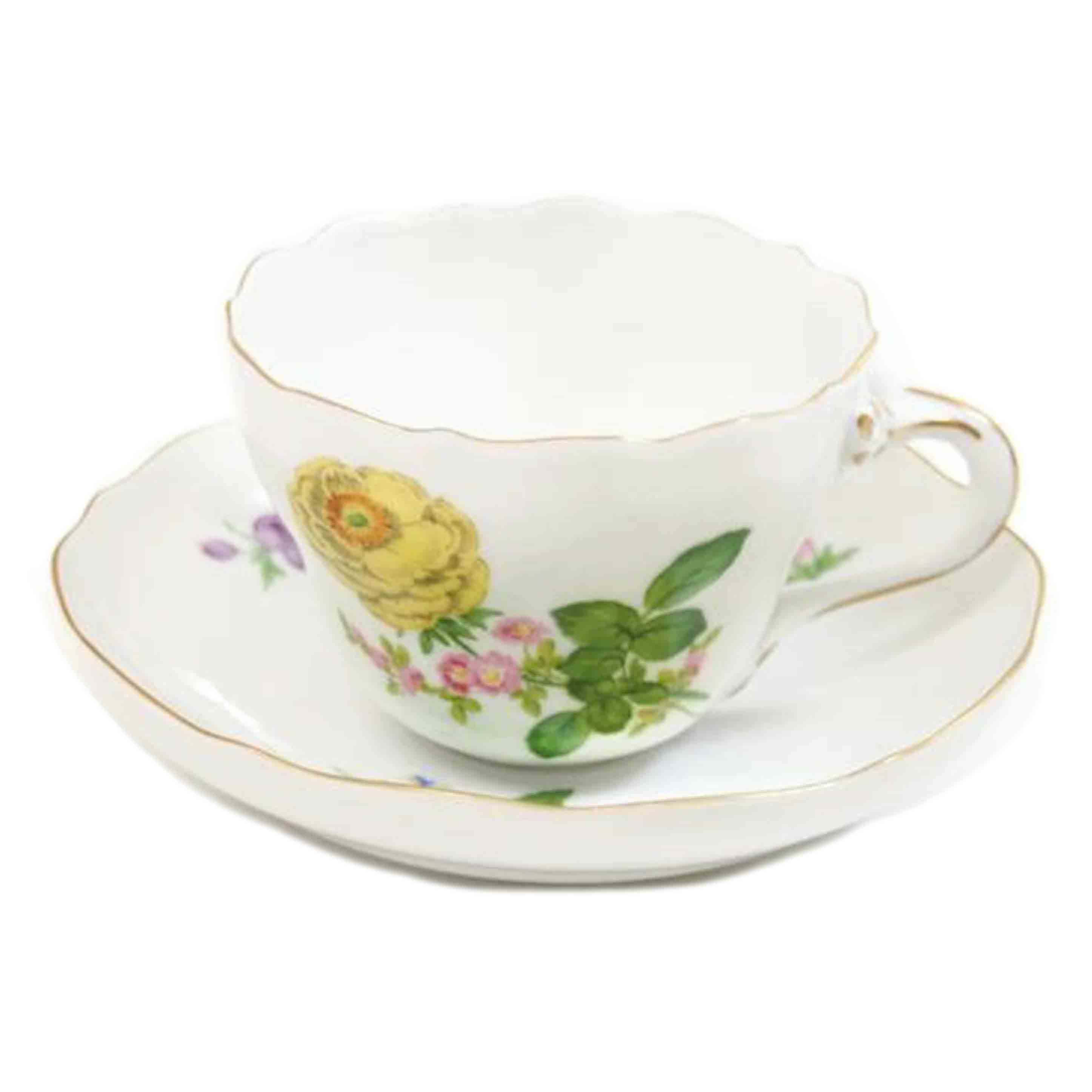 Meissen マイセン/黄色名取り草優勝杯＆平円盤/AB価値づける/71【中古】