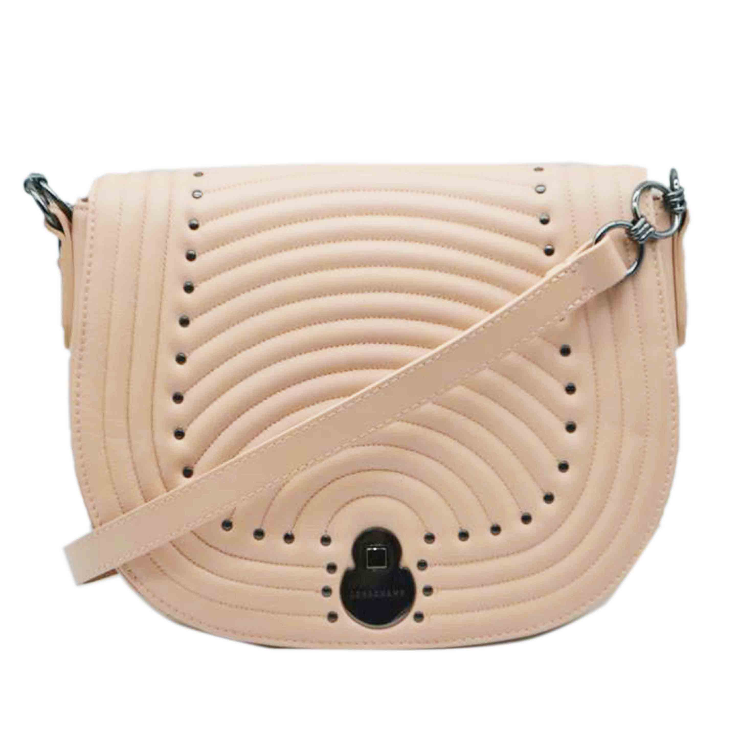 LONG CHAMP ロンシャン/カヴァルケードスタッズレザーショルダー/L1396 HLO/210****/A序列付ける/89【中古】