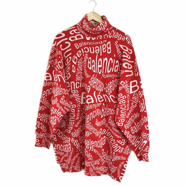 BALENCIAGA バレンシアガ/ロゴウェーブタートルネックニット/583151/AB位置づける/51【中古】