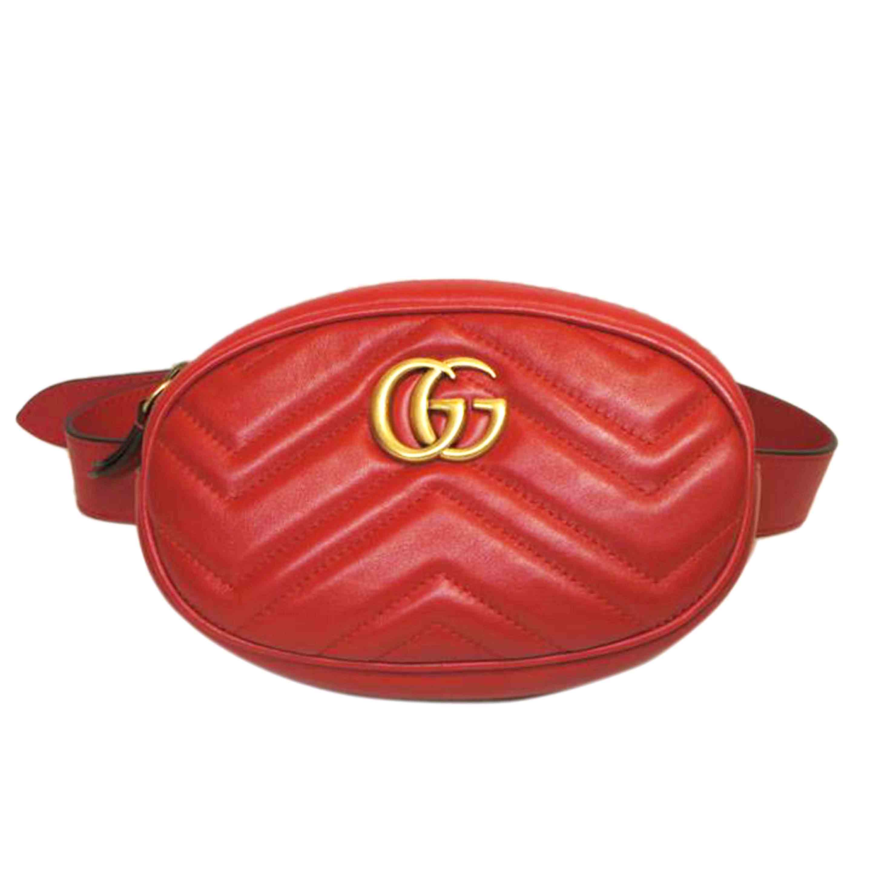 GUCCI グッチ/GGマーモントキルティングウェストバッグレッド/476434/493***/Aランク/92【中古】｜ワンダーレックス 店