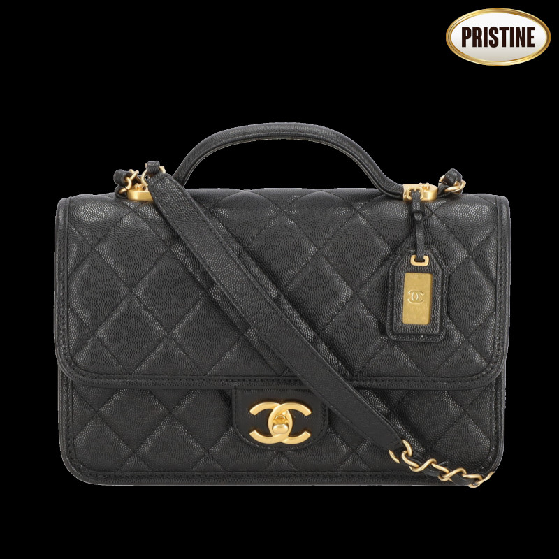 【Pristine Condition】CHANEL シャネル/キャビアスキン・スモールトップハンドルフラップ/AS3653/HNU*****/SA位置づける/78【中古】