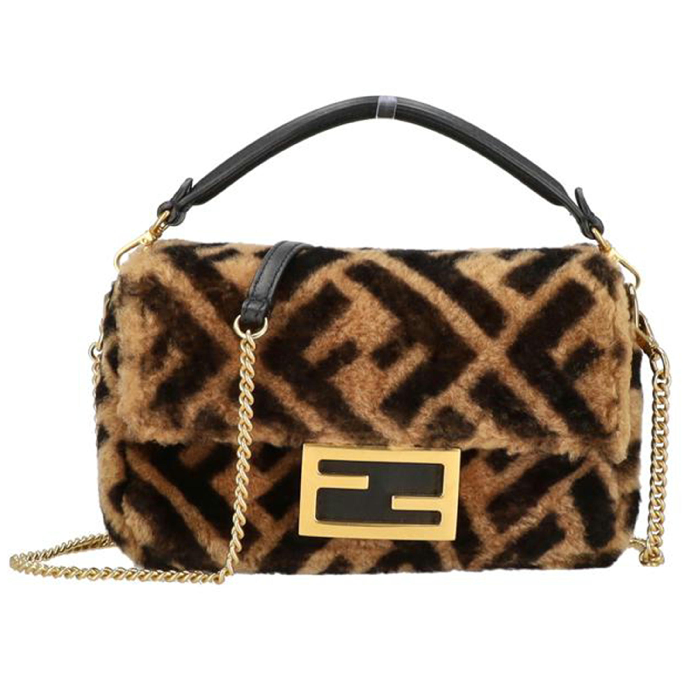 FENDI フェンディ/バゲットミニ/羊肉/レオパード/8BS017A A8HP/A位置づける/91【中古】