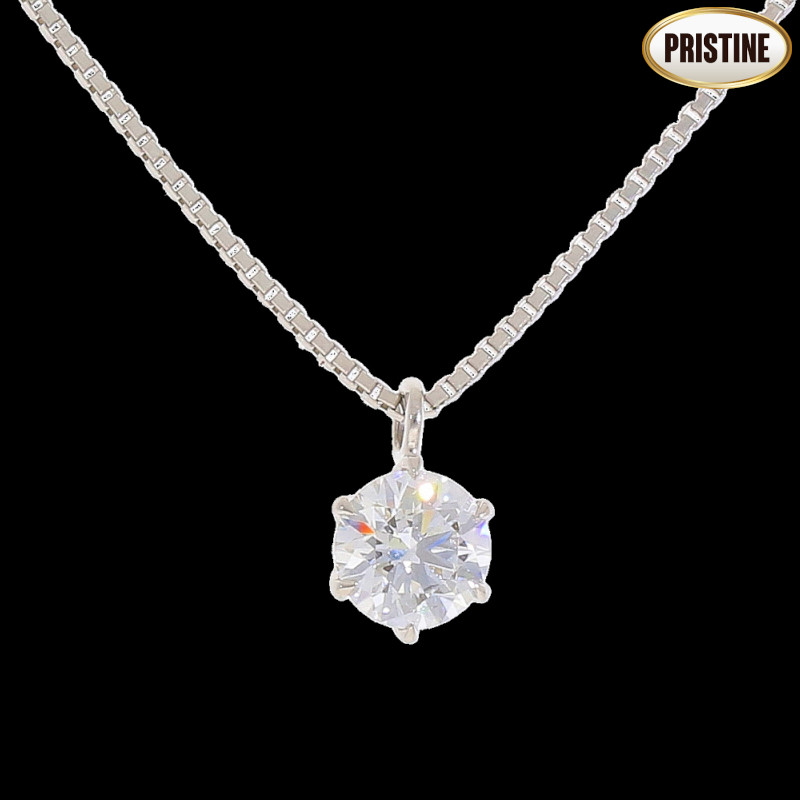 【Pristine Condition】 PT900/850 ダイヤネックレス 0.524ct 3.2g/Aランク/75【中古】
