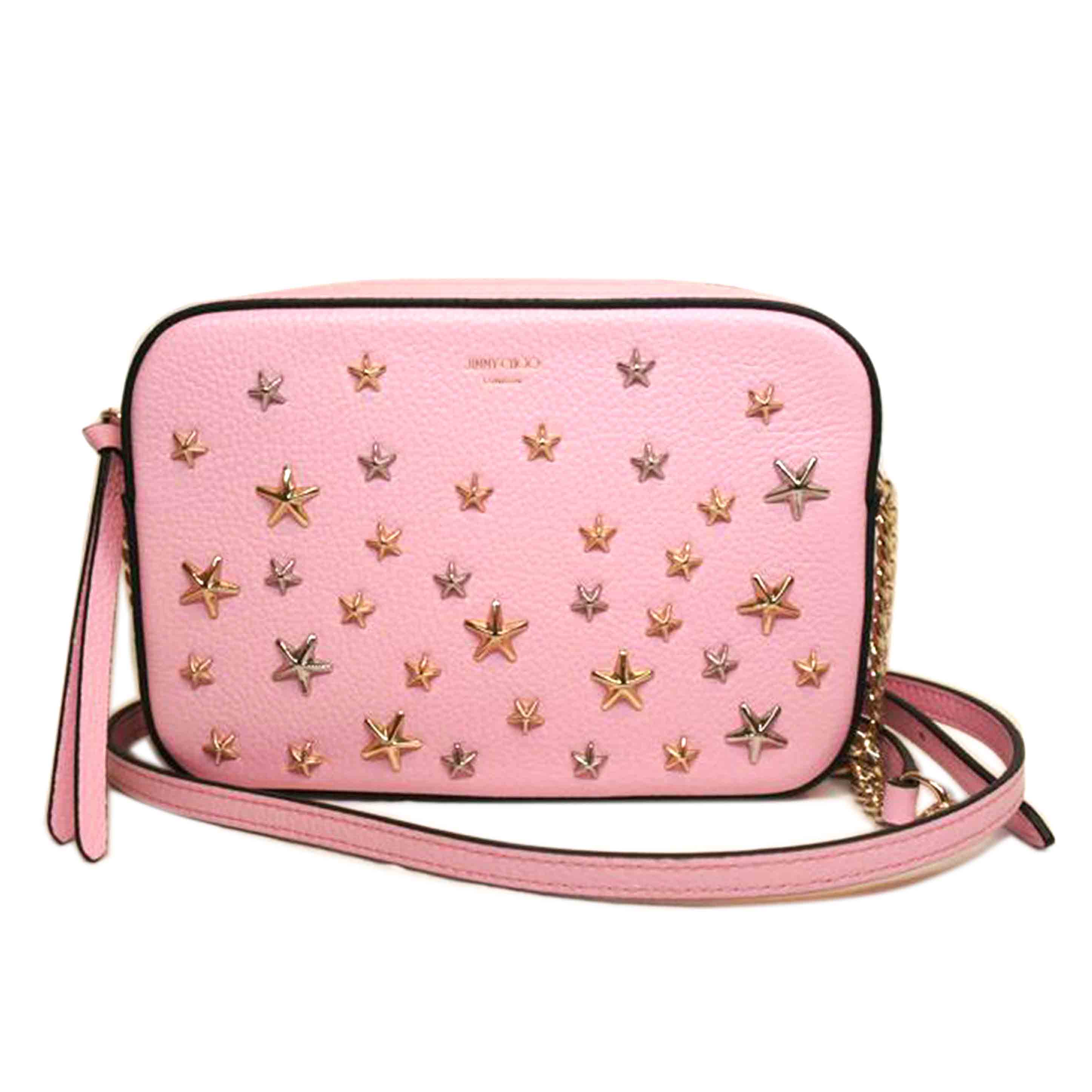 JIMMY CHOO ジミーチュウ/LULLABYスタースタッズレザーチェーンバッグピンク/SAランク/92【中古】|ワンダーレックス 店