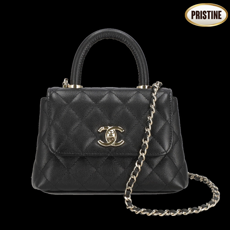 【Pristine Condition】CHANEL シャネル/キャビアスキンココハンドルXXS/AP4244/HG3*****/SA位置づける/92【中古】