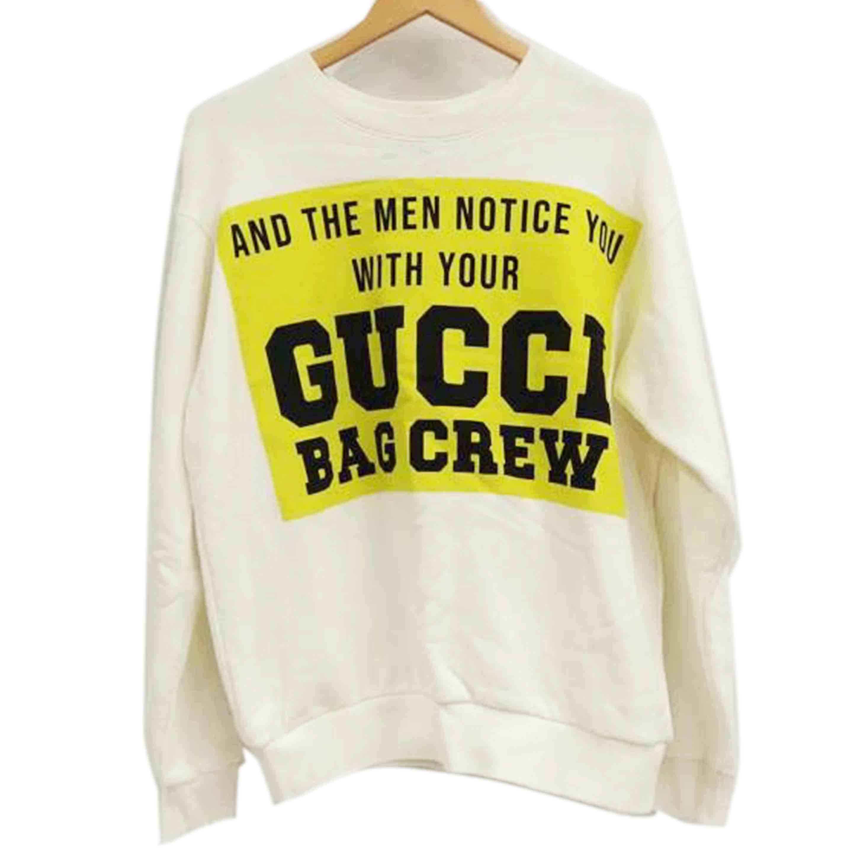 GUCCI グッチ/I 22SS /100周年不死化ロゴプリントトレーナー/白いこと/B価値づける/82【中古】