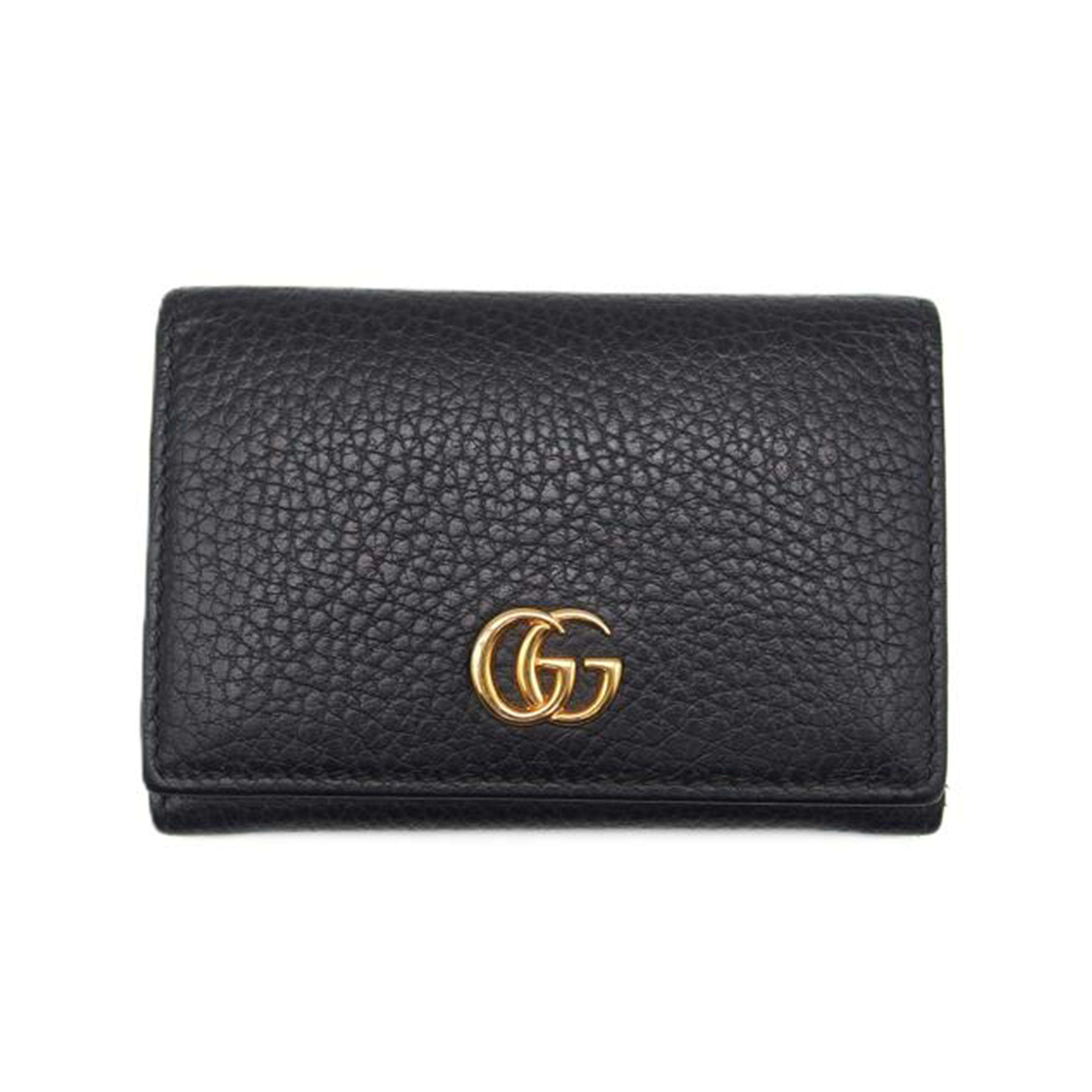 GUCCI グッチ/GGマーモント/二つ折りカードケース/ブラック/474748/203***/Aランク/18【中古】