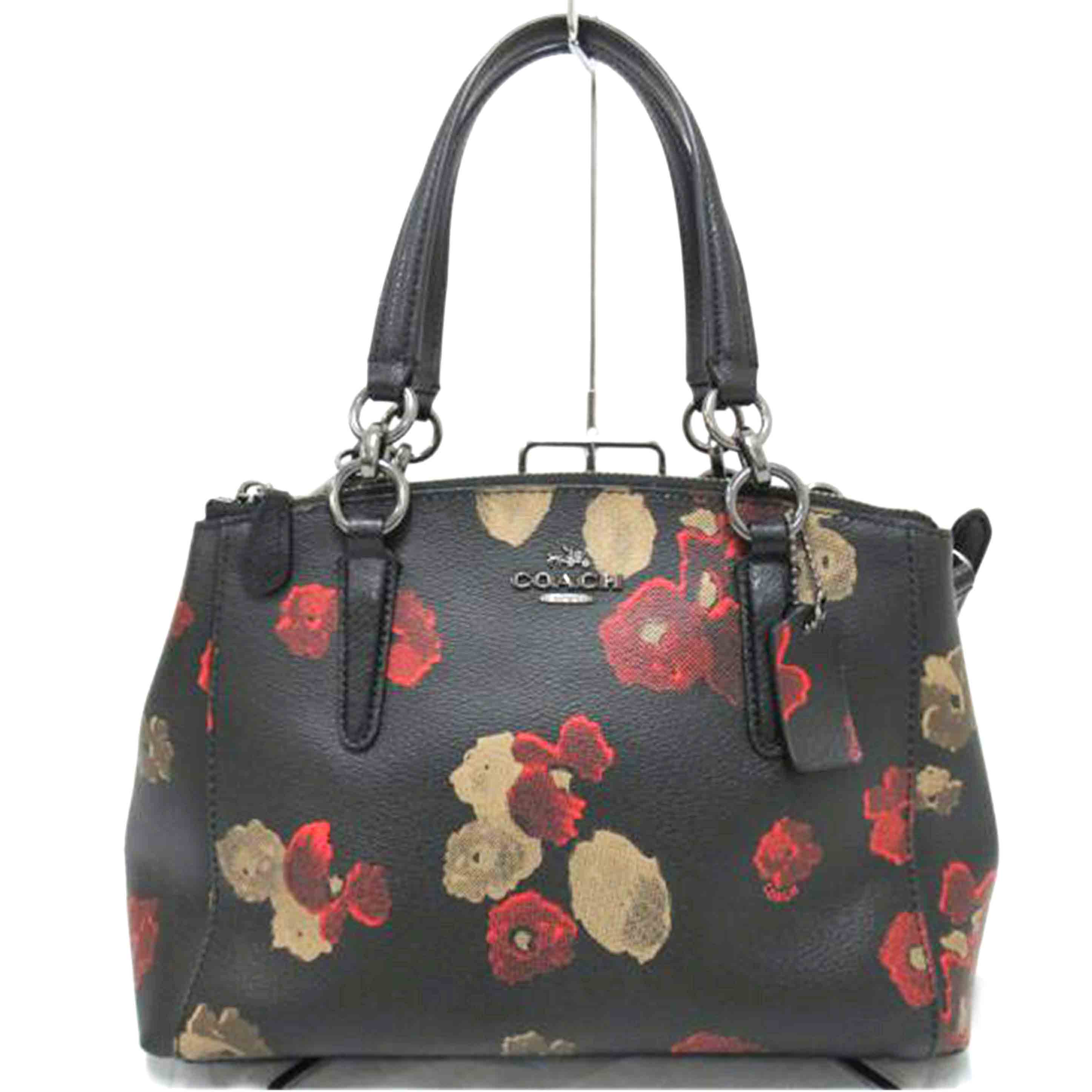 COACH/ブラックコーテッドキャンバス フローラルプリント/F55538/H16**/Sランク/63【中古】