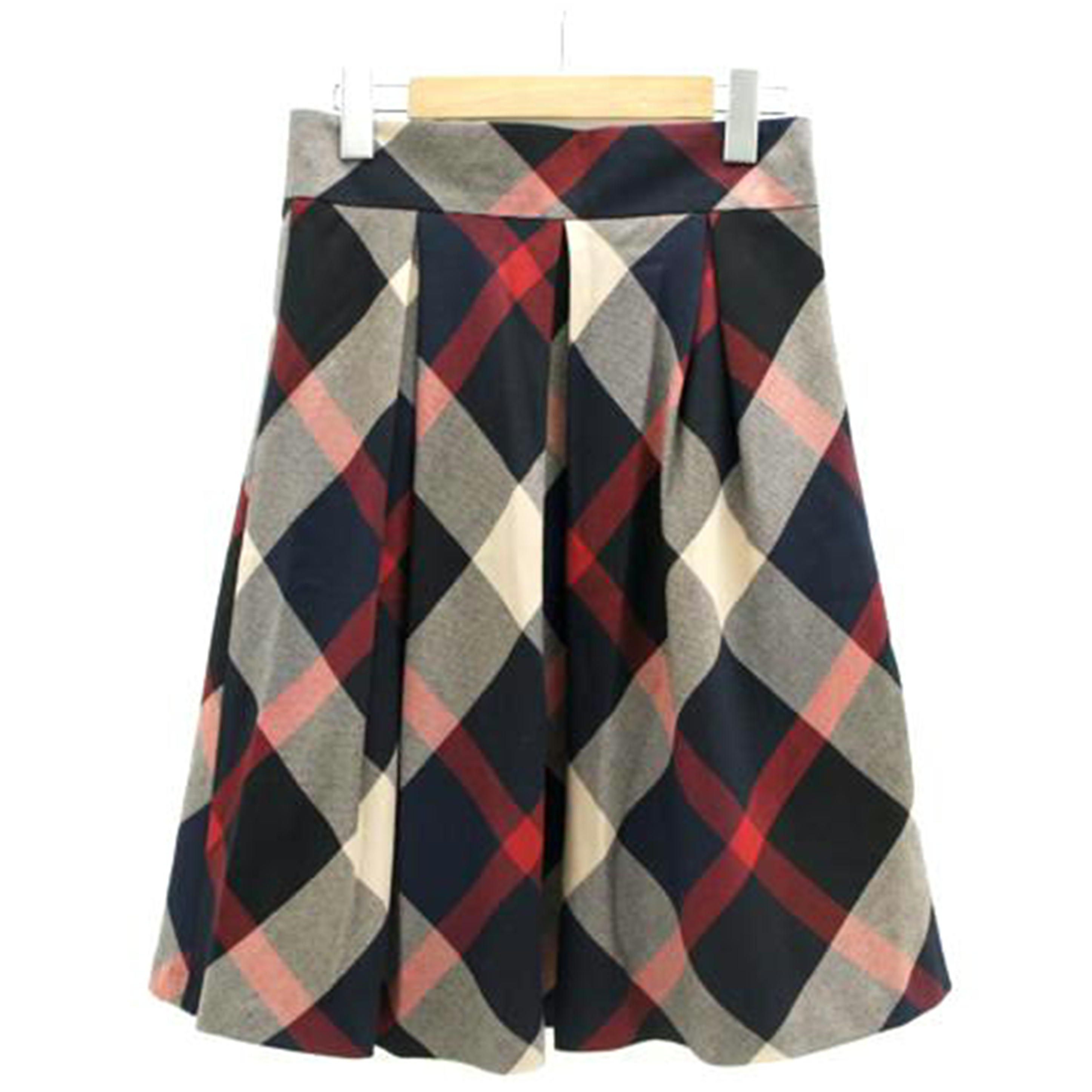 BLUE LABEL CRESTBRIDGE ブルーレーベル クレストブリッジ/チェック柄ひざ丈スカート/55S17-685-27/Aランク/09【中古】