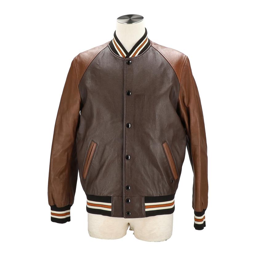 美品　コーチ　バーシティジャケット　スタジャン　S 茶　ラムレザー Coach(コーチ) スタジャン(メンズ) - 海外通販のBUYMA 美品 コーチ