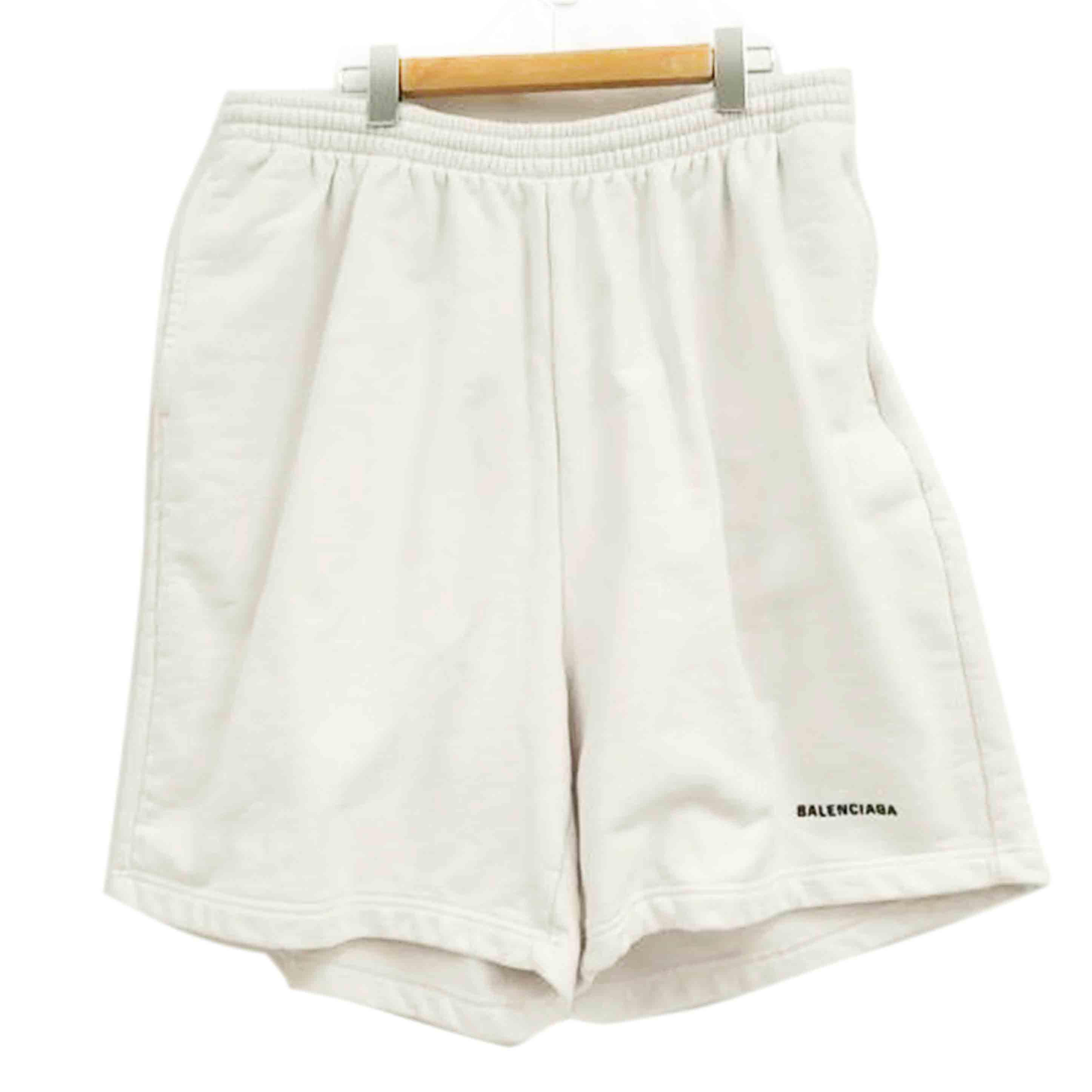 BALENCIAGA バレンシアガ/ロゴ刺繍ワイドスウェットハーフパンツ/TMVF5 9784/サイズL/ABランク/82【中古】
