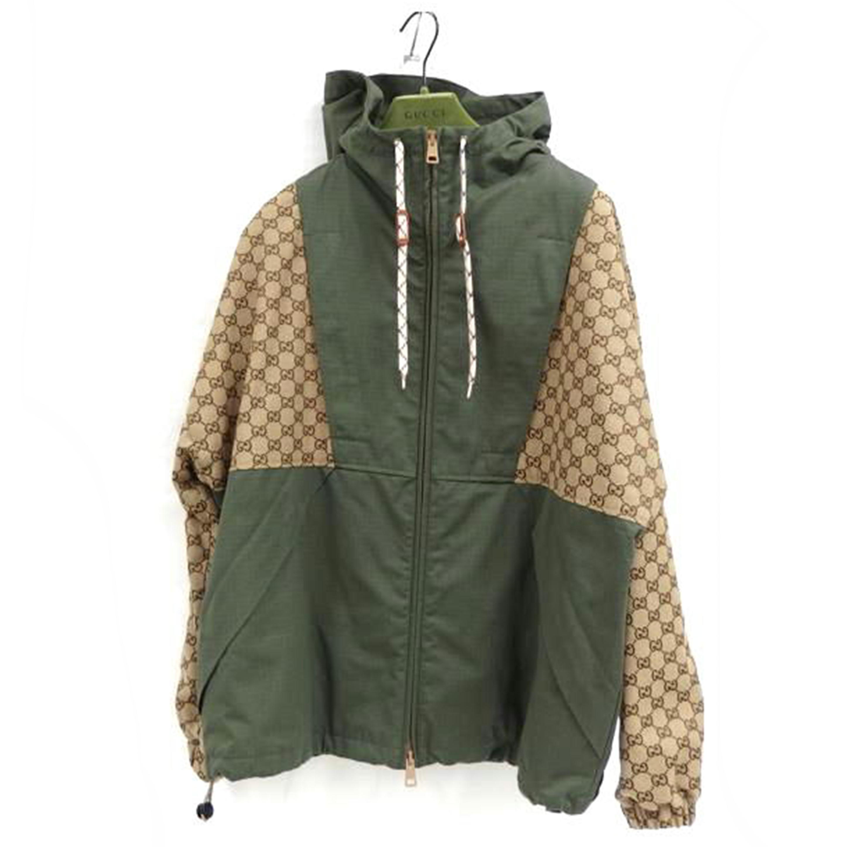 GUCCI グッチ/GGコットン/キャンバス/ジップジャケット/茶緑/742813Z8BIW/サイズ48/Aランク/82【中古】