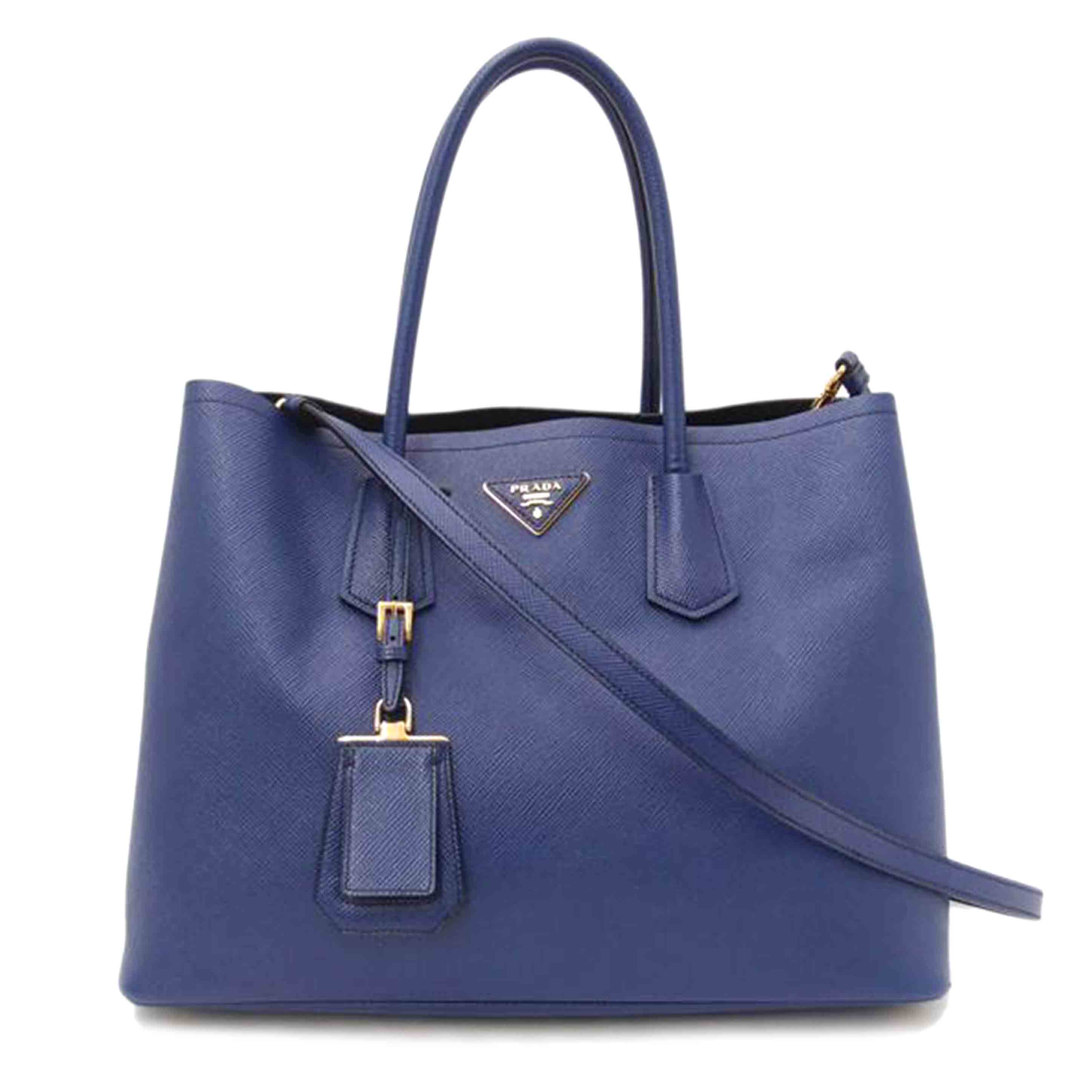 PRADA プラダ/サフィアーノ2wayトート/青色/117/AB価値づける/69【中古】