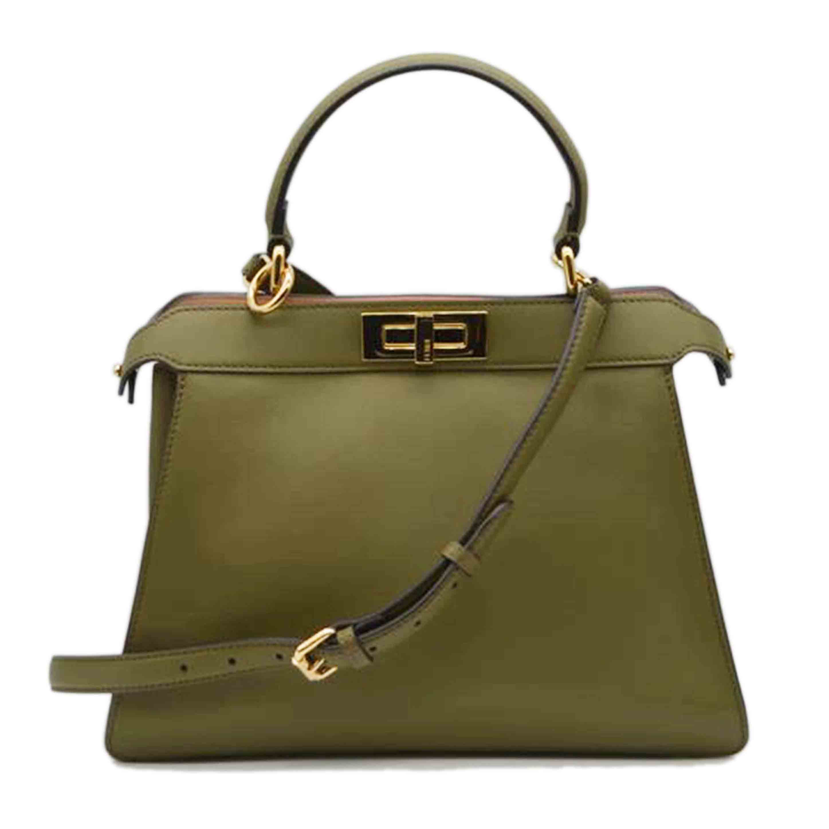 FENDI フェンディ/ピーカブーアイシーユーミディアム/ナッパレザー/カーキ/8BN321 /A6V***********/Aランク/89【中古】