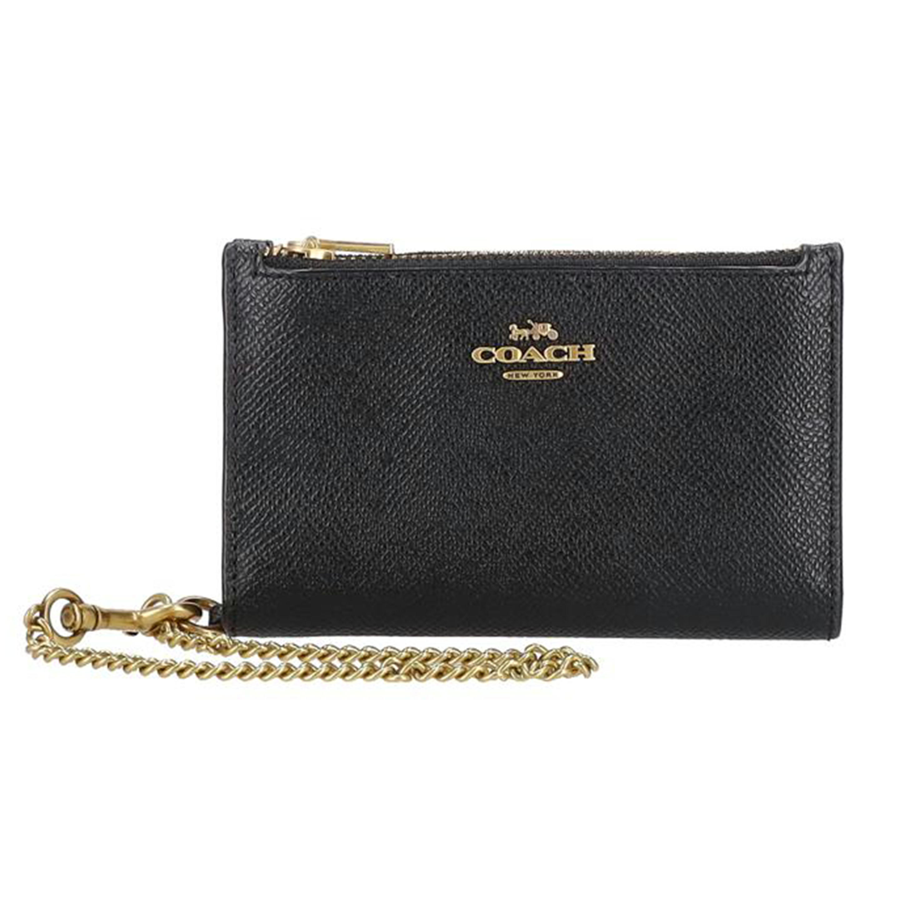 COACH/グレインレザージップチェーンカードケース/C2644/E21**/Aランク/22【中古】