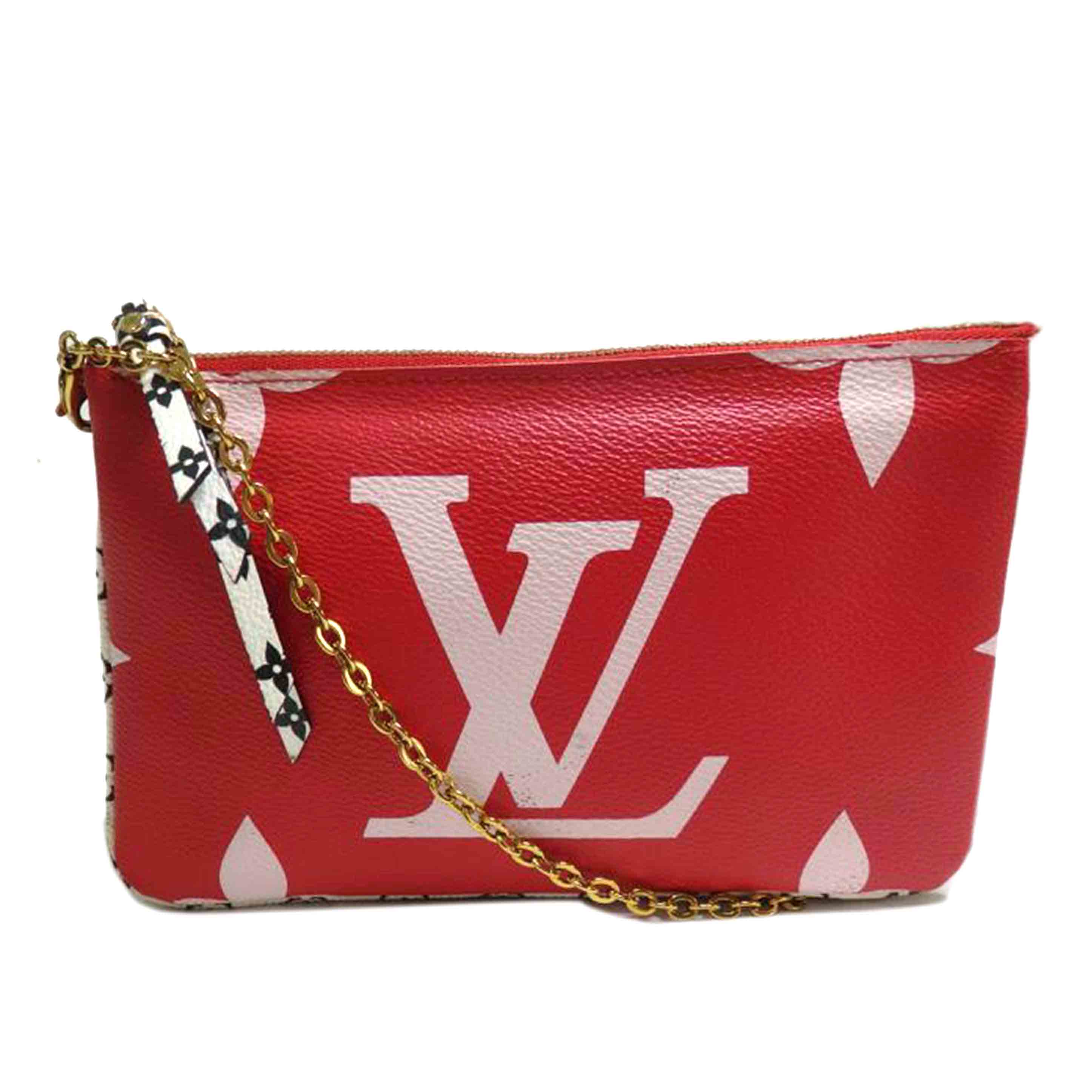 LOUIS VUITTON ルイ・ヴィトン/モノグラムジャイアントポシェット ドューブルジップ/M67561/GI1***/ABランク/84【中古】 ルイヴィトンジャイアントモノグラム ポシェット ドゥーブル ジップ 赤