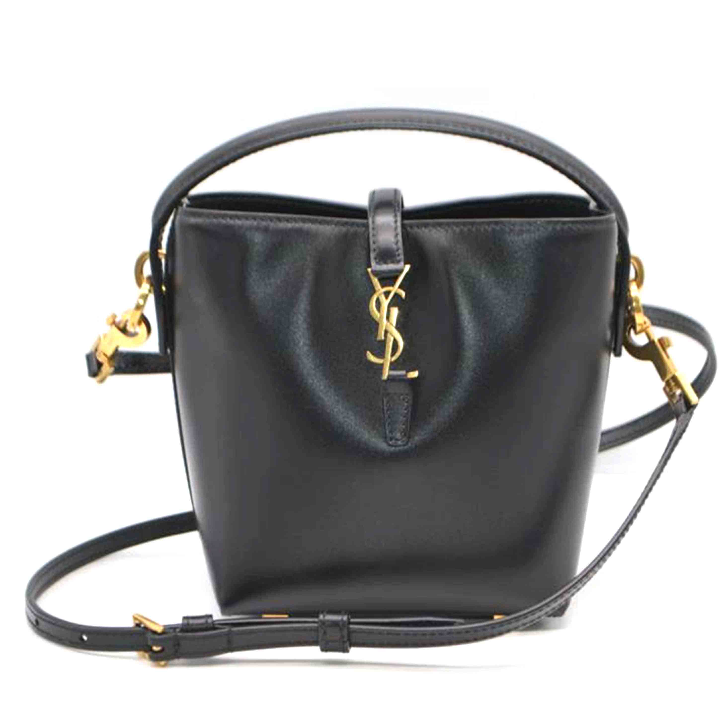 SAINT LAURENT サンローラン/LE37ミニ/カーフスキン/ノワール/765870/082*/SA価値づける/89【中古】