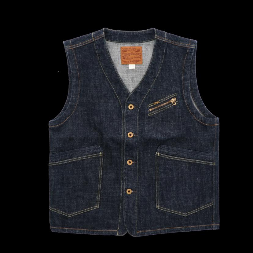 【Rare&Vintage ARCHIVE】TROPHY CLOTHING トロフィークロージング/1605ダートデニムベスト/濃紺/レア/Aランク/18【中古】|ワンダーレックス 店