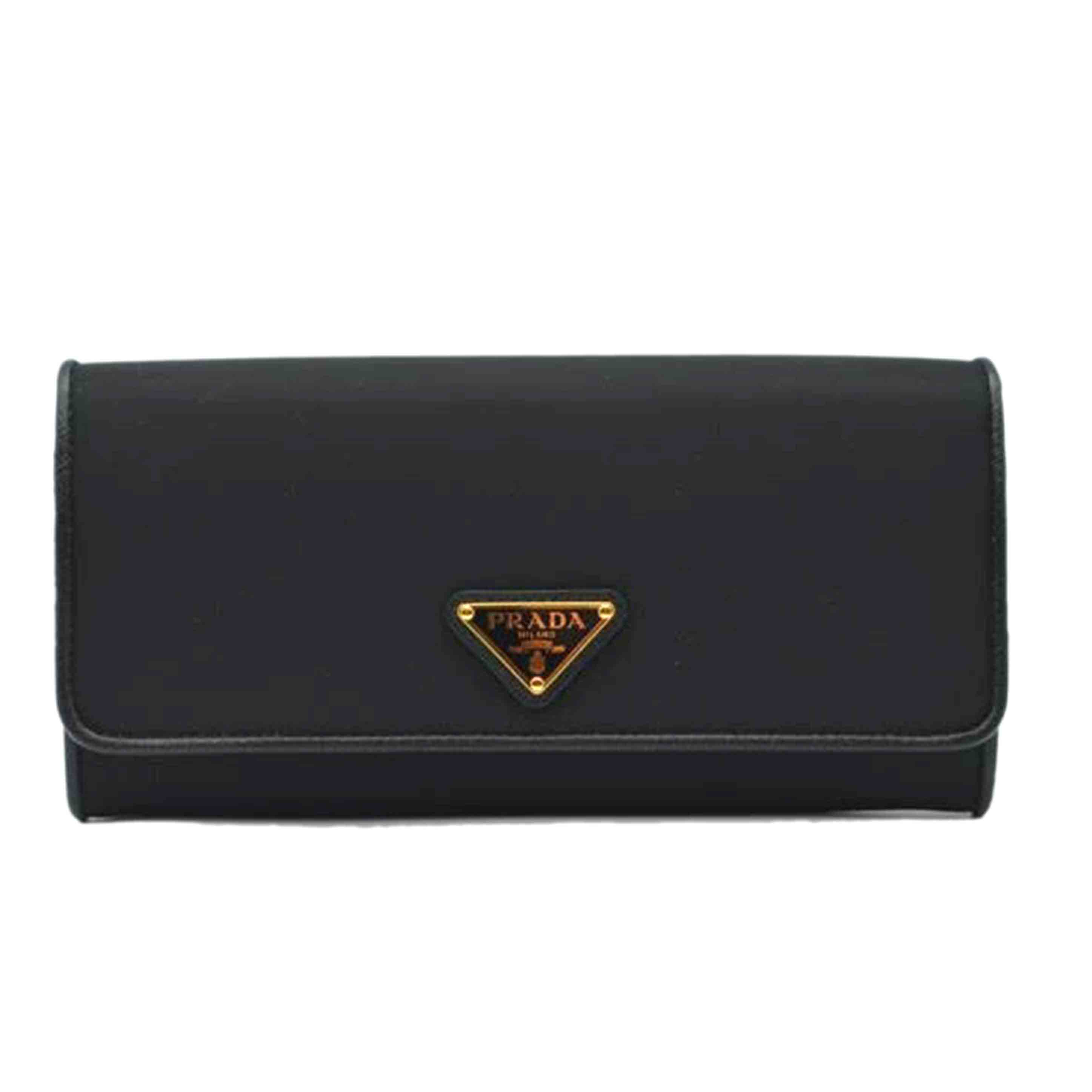 PRADA プラダ/テスートナイロントライアングジップ長紙入れ/ネロ/1MH132/245******/S序列付ける/89【中古】