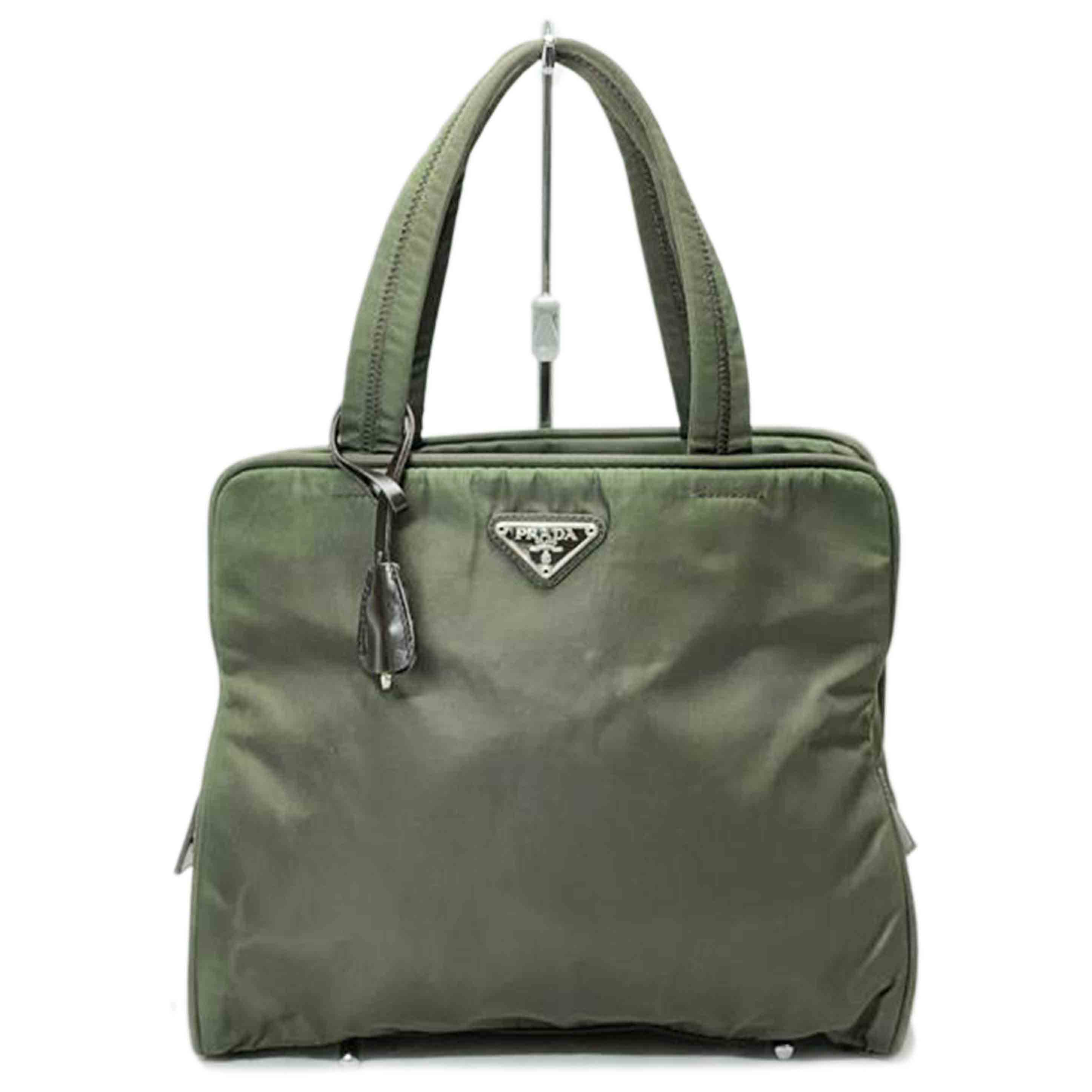 PRADA プラダ/テスートナイロン ハンドバッグ カーキ/B8497/BCランク/52【中古】