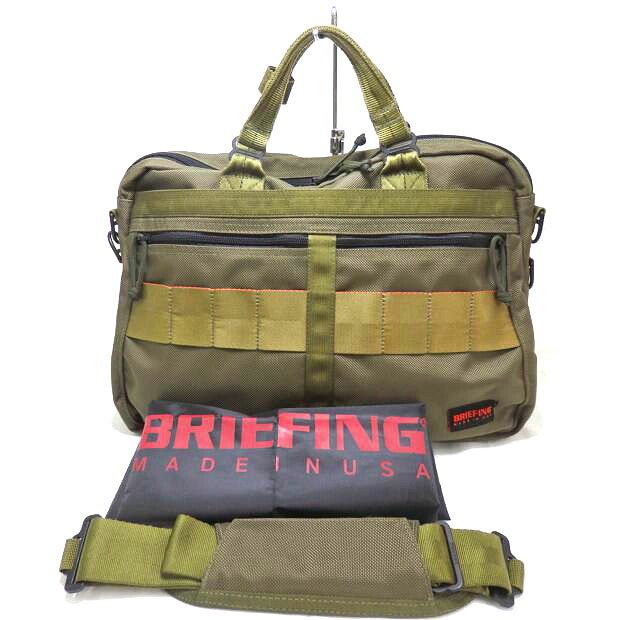 BRIEFING ブリーフィング/ビジネスバッグ カーキ/Bランク/84【中古】