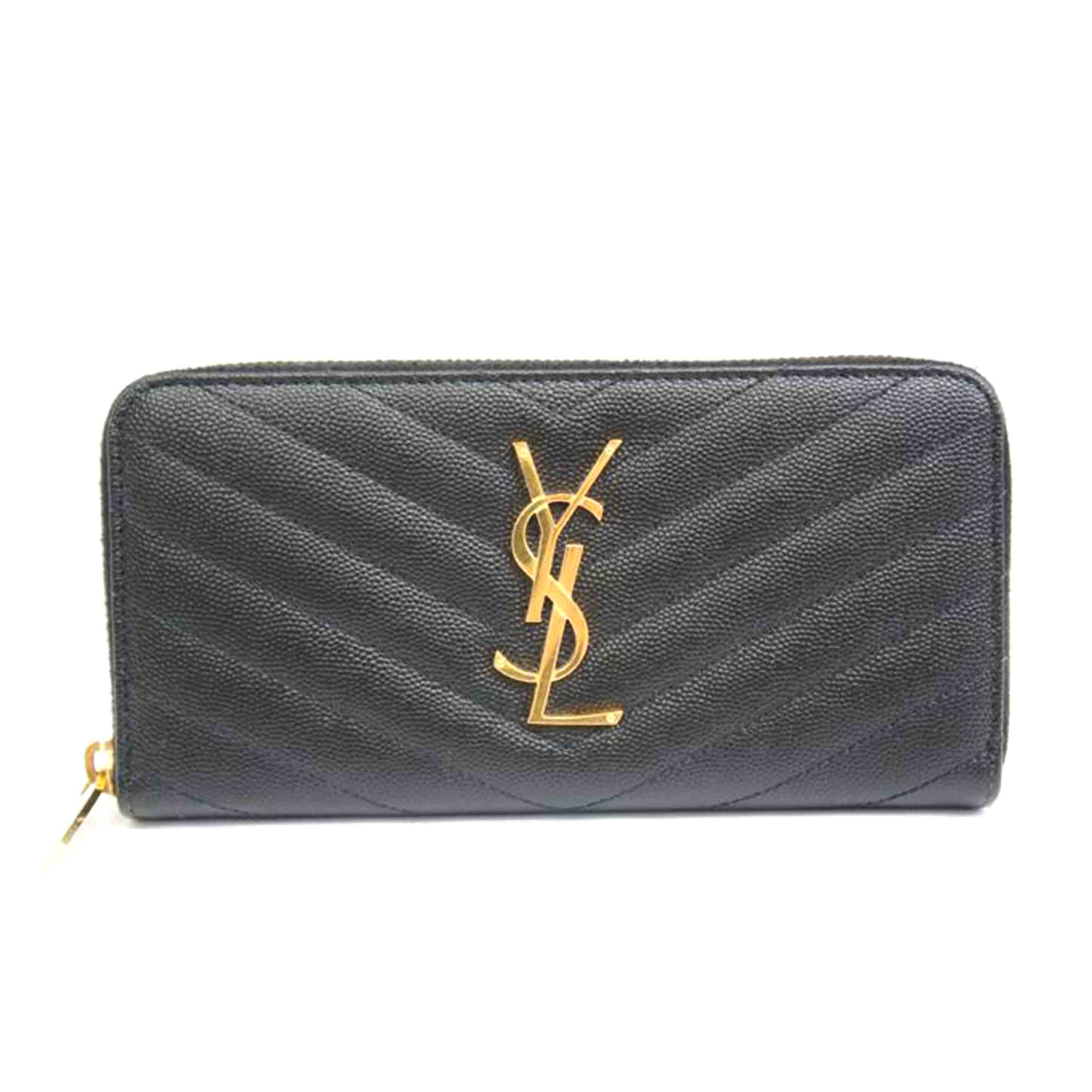 SAINT LAURENT サンローラン/ラウンドジッパー紙入れ/358094/INN*****/AB序列付ける/05【中古】