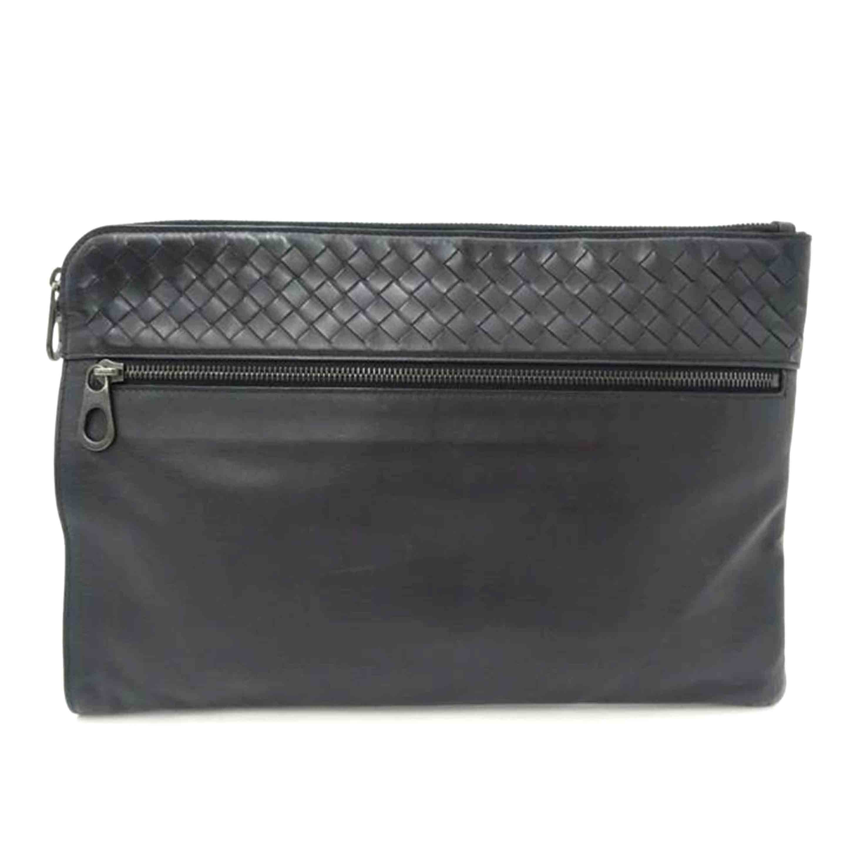 BOTTEGA VENETA ボッテガヴェネタ/イントレチャートクラッチバッグ/黒いこと/B序列付ける/69【中古】