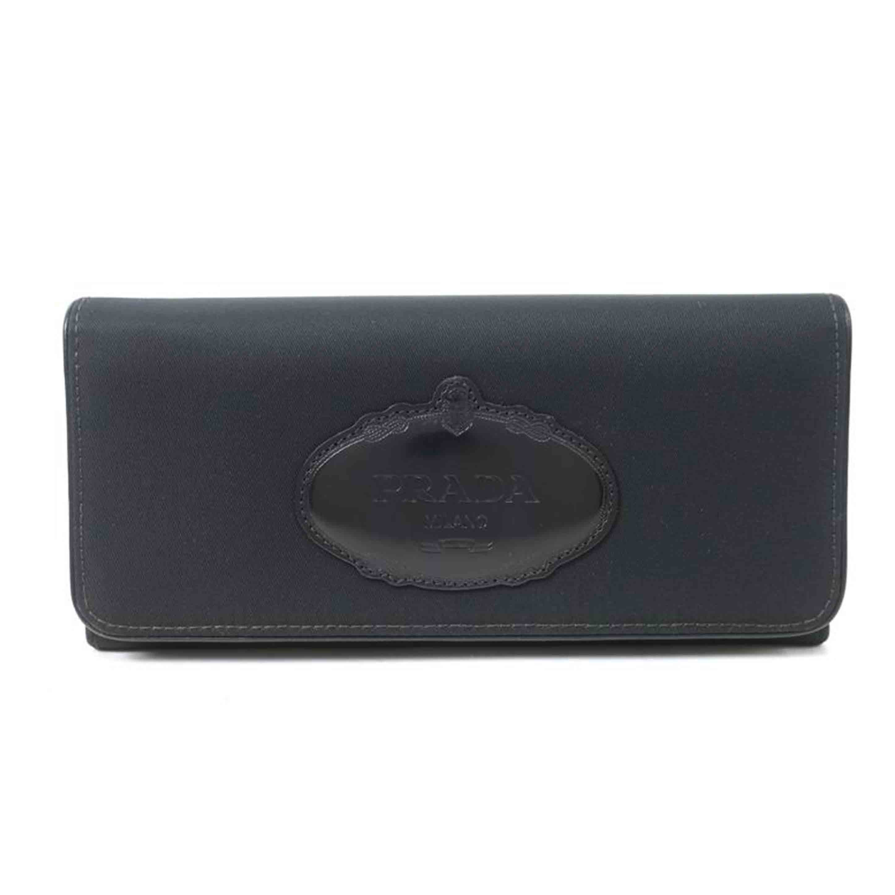 PRADA プラダ/ナイロン/レザー長財布 ブラック/1M0201/ABランク/65【中古】