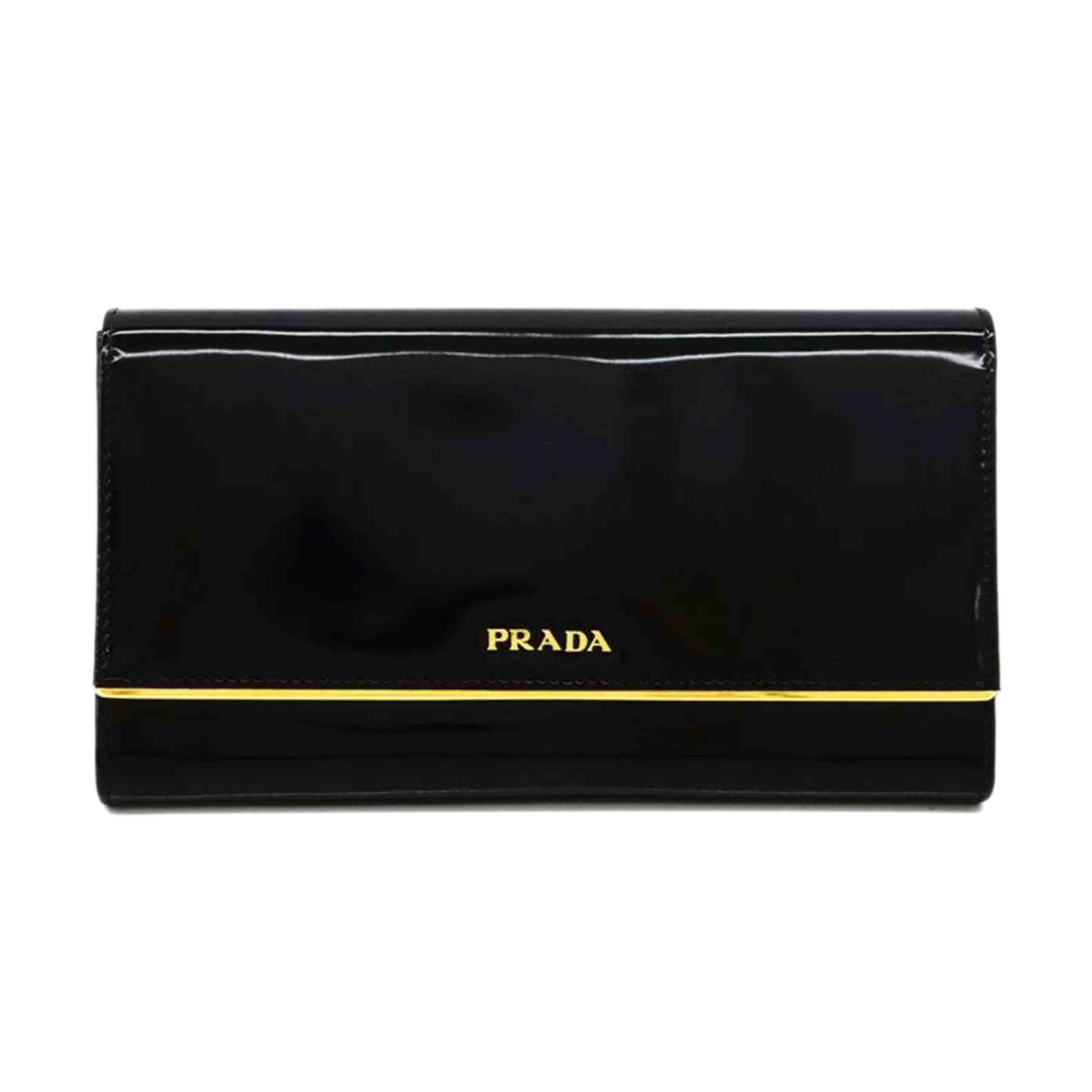 PRADA プラダ/エナメル/メタルコンパクトクラッチ/長紙入れ/1M1311/A位置づける/75【中古】