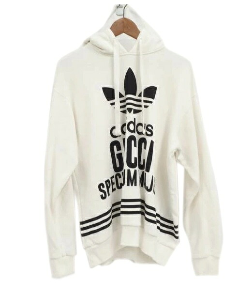 GUCCI×adidas グッチ×アディダス/ロゴタイプパーカー/白いこと/B価値づける/82【中古】