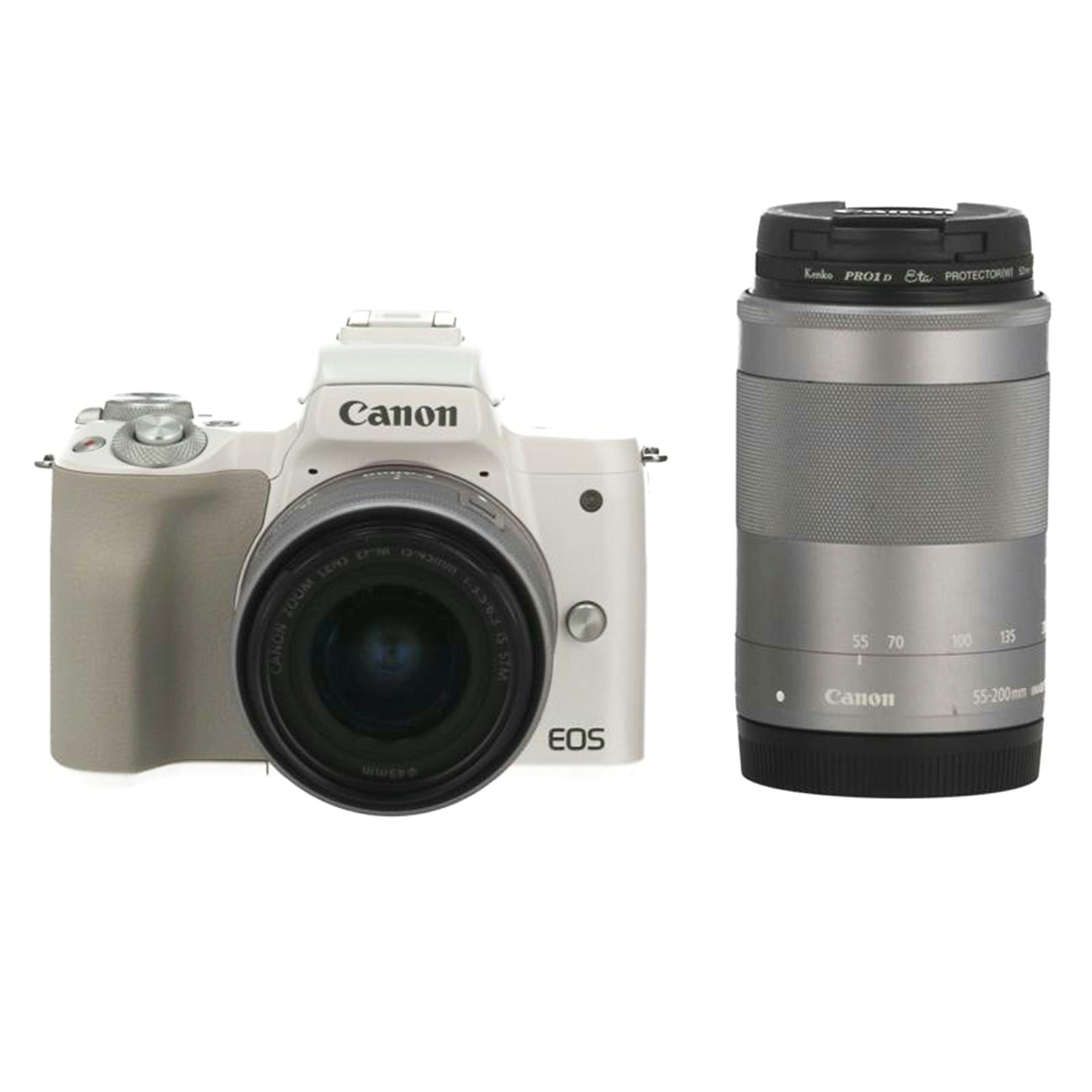 Canon 加農砲/銀鏡受け答え一眼/EOS Kiss M ダブル望遠レンズ/21901049001396/AB序列付ける/40【中古】