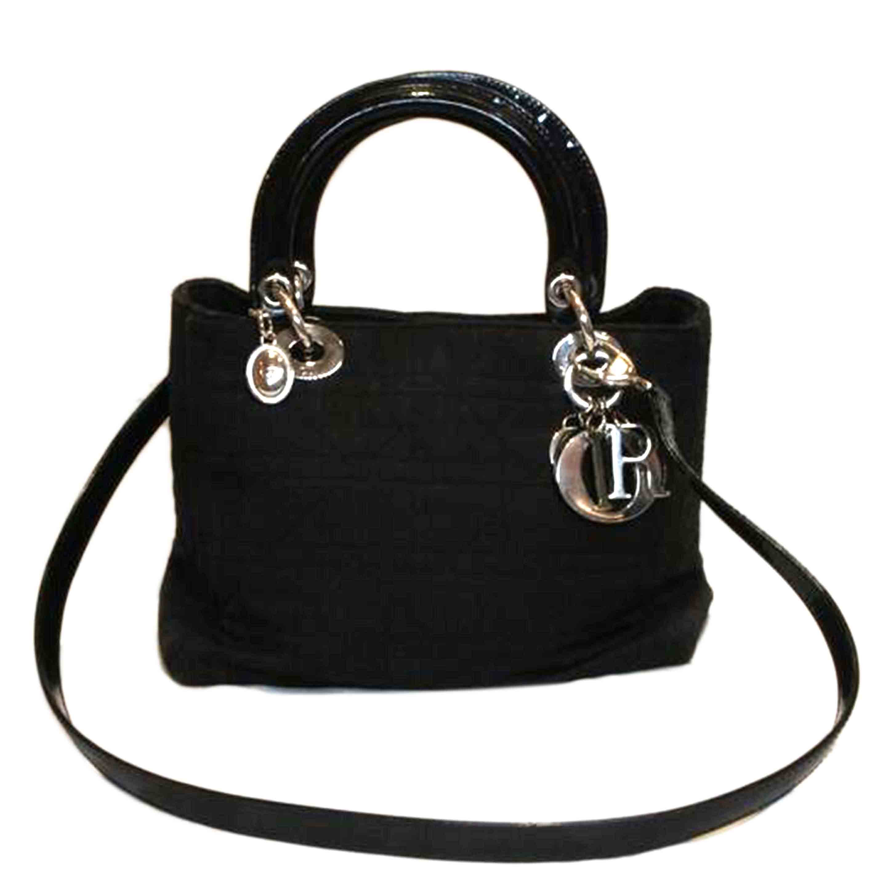 Christian Dior クリスチャンディオール/ナイロンレディディオール2WAY黒いことSV金具/B位置づける/92【中古】
