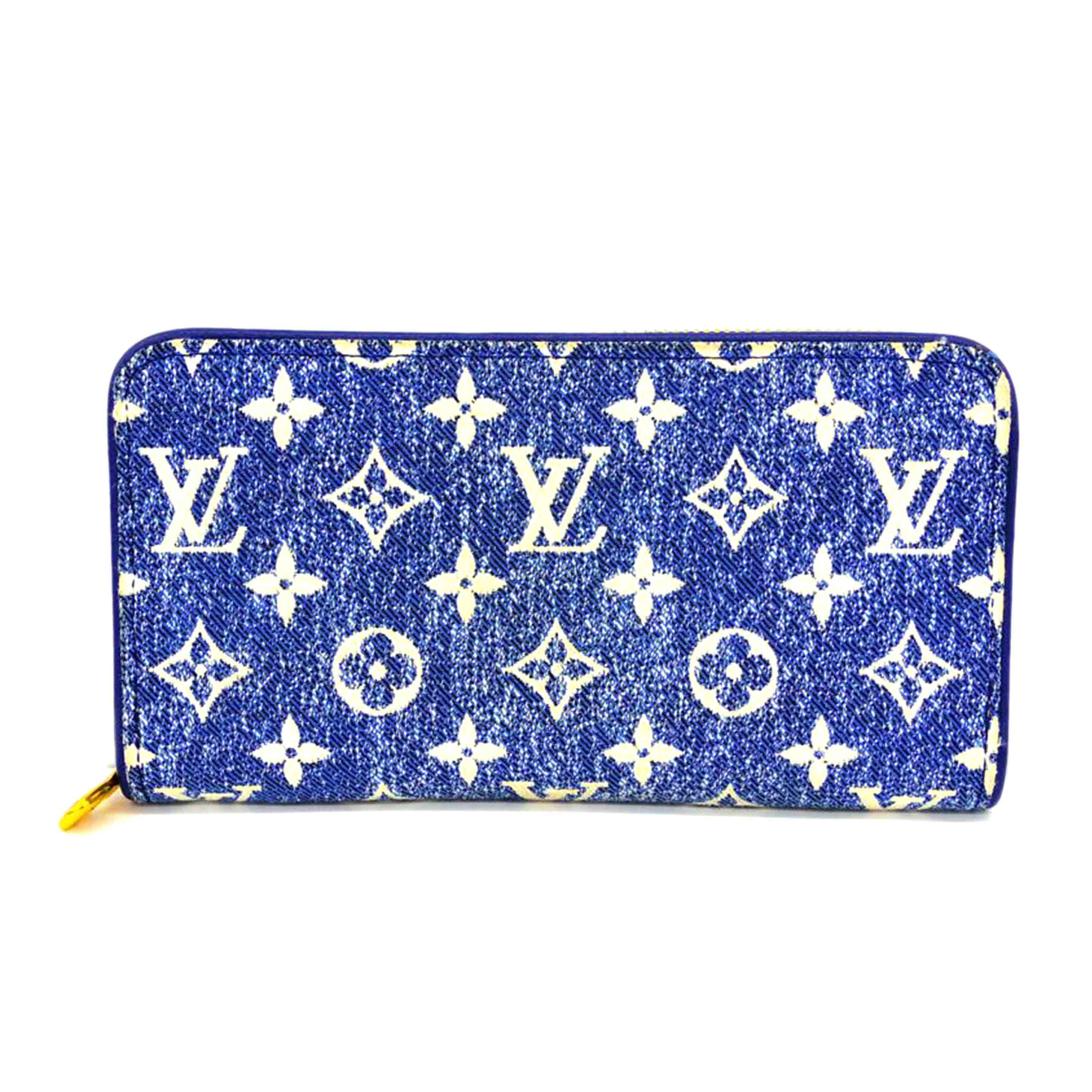 LOUIS VUITTON ルイ･ヴィトン/モノグラムジーンズ ジッピー･ウォレットモノグラム・ジャガード ジーンズ/青色/M81226/RFI*/A価値づける/75【中古】