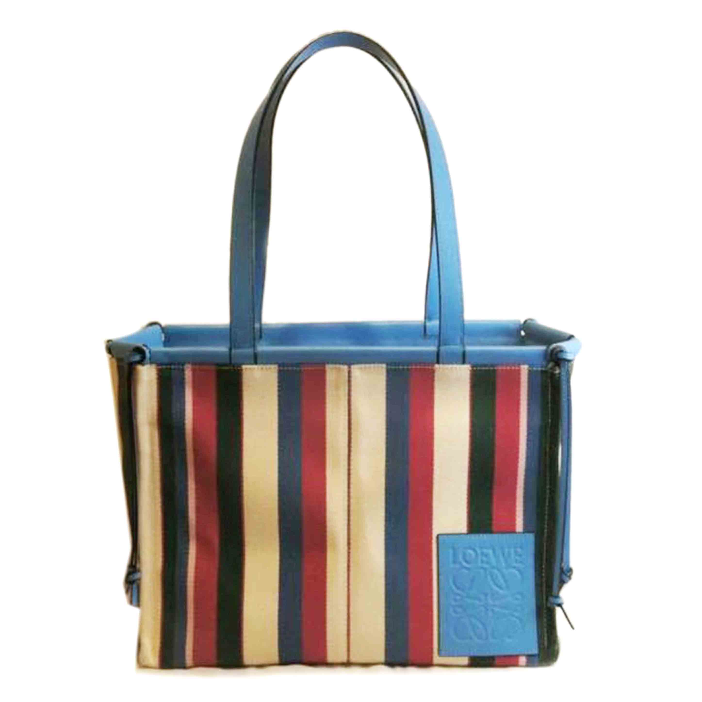 LOEWE ロエベ/クッショントート/マルチ縞模様/帆布/A価値づける/92【中古】